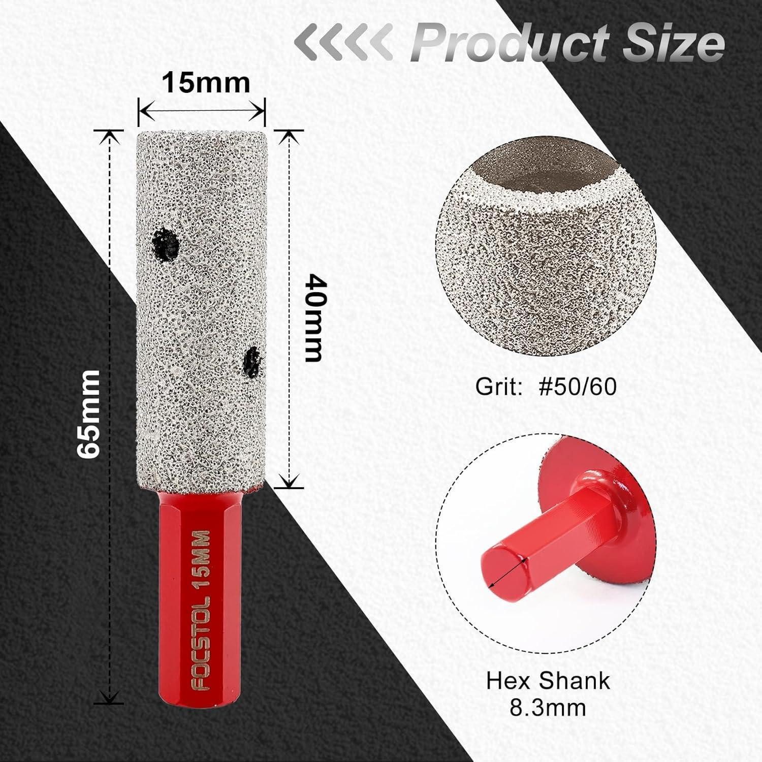 LuxusKollektion Fräsbohrer Fingerfräser Diamant 15mm Fasenbohrer Fliesen 15mm-sechskantschaft