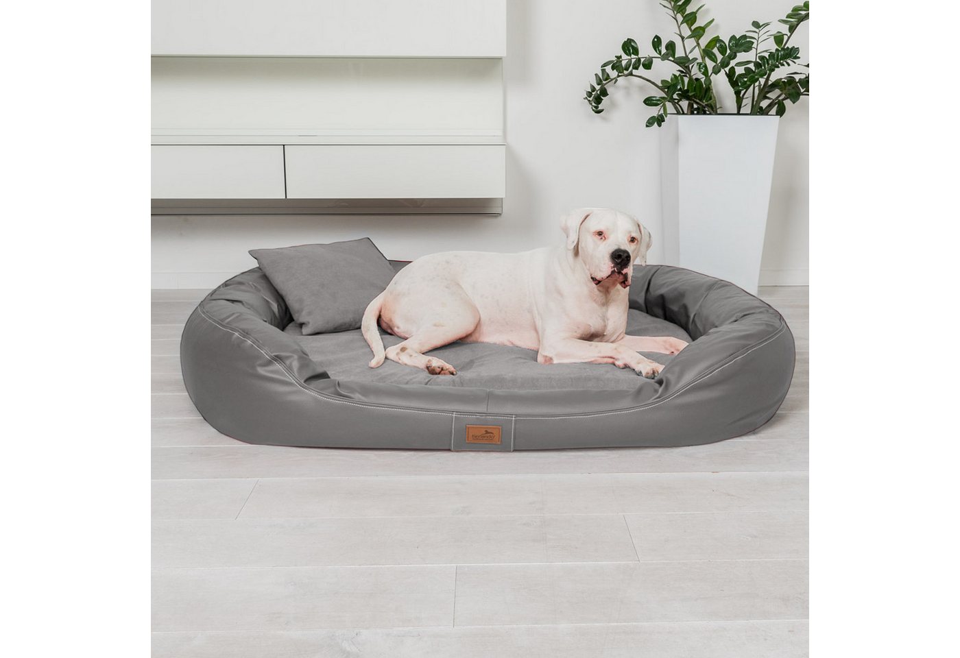 Thumbnail - tierlando® Tierbett Orthopädisches Hundebett LENNART VISCO PLUS Kunstleder und Velours, Anti-Haar Kunstleder, Schmutz- u...