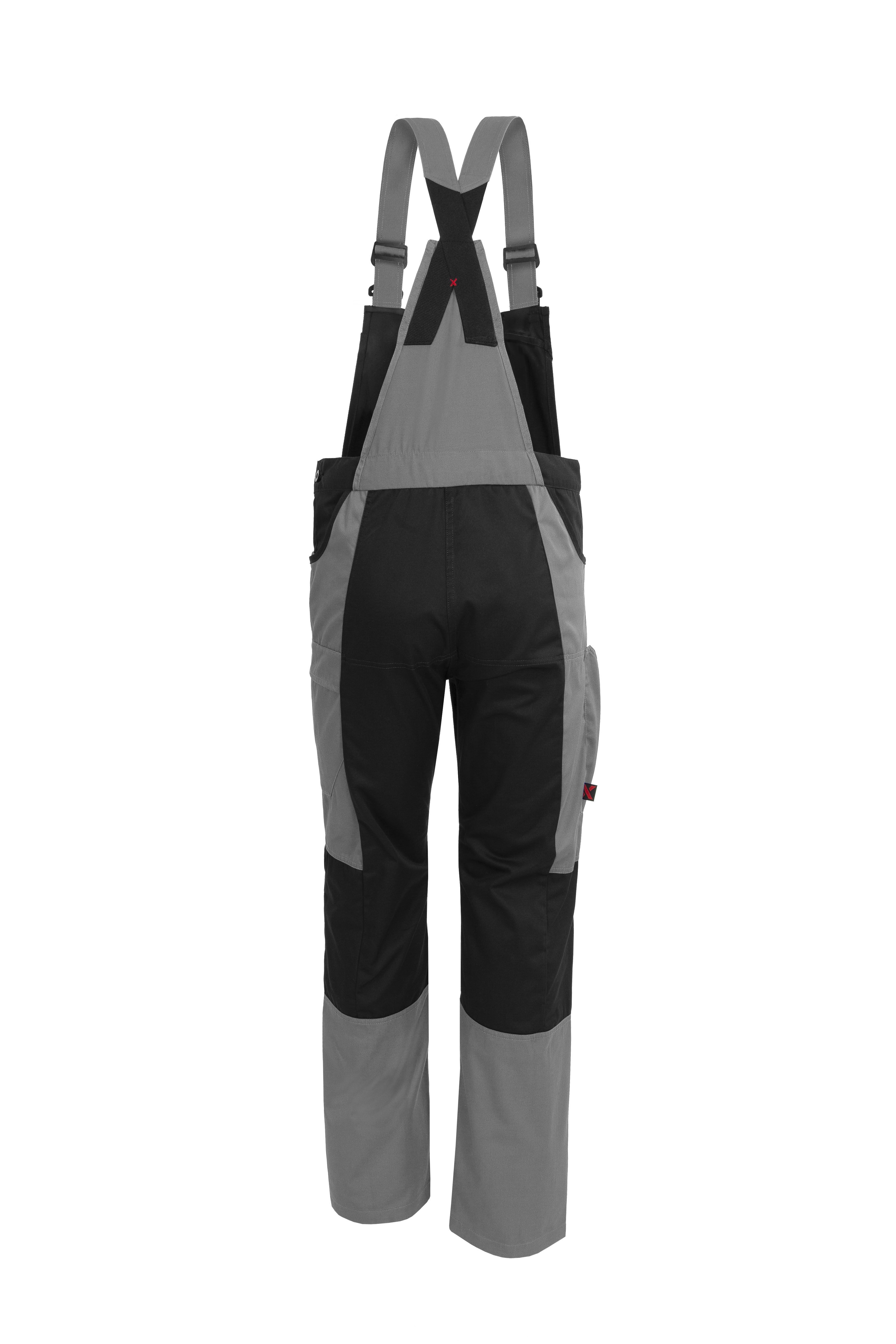 Qualitex Workwear Arbeitslatzhose "X-Serie" X-treme strapazierfähige Arbeitshose - faserverstätkt (1-tlg) Latzhose mit 14 Taschen - Blaumann mit vorgeformter Kniepolstertasche