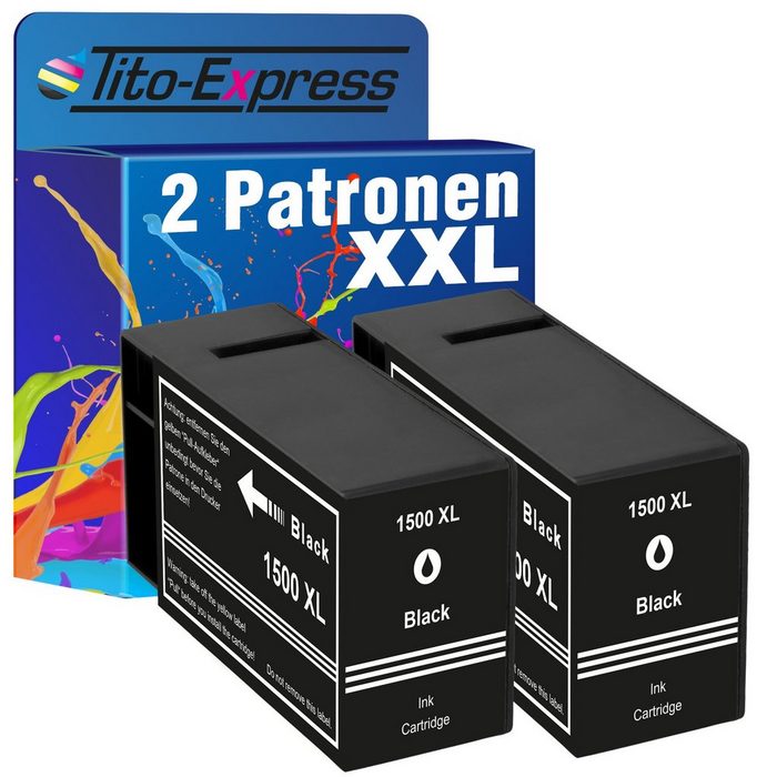 Tito-Express PlatinumSerie 2er Set ersetzt Canon PGI-1500 Canon PGI 1500 CanonPGI1500 XL Black Doppelpack Tintenpatrone (für MB-2155 MB-2300 Series MB-2000 Series MB-2050 MB-2750 MB-2700 Series MB-2100 Series MB-2755 MB-2150 MB-2350)