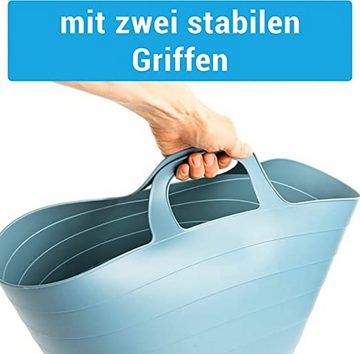 2friends Wäschekorb Wäschewanne Aufbewahrungskorb Flexibler Kunststoffkorb 30L (3 St., 45 x 40 cm, 30 Liter), mit Griffen in 3 Farben Made in Europe