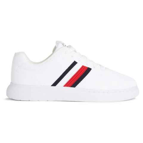 Tommy Hilfiger LIGHTWEIGHT CUPSOLE KNIT STRIPES Sneaker mit gepolstertem Schaftrand, Freizeitschuh, Halbschuh, Schnürschuh