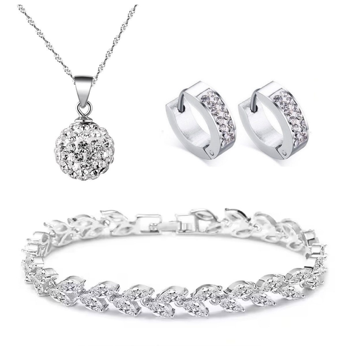 Kim Johanson Schmuckset Carina (Set, 3-tlg), mit Zirkonia, aus 925 Silber u günstig online kaufen