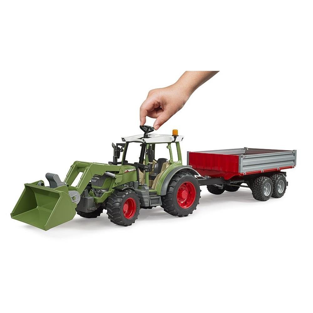 Bruder® Spielzeug-Traktor Grün Fendt 02182 211, Frontlader Bordwandanhänger, 1:16, mit und Vario Maßstab