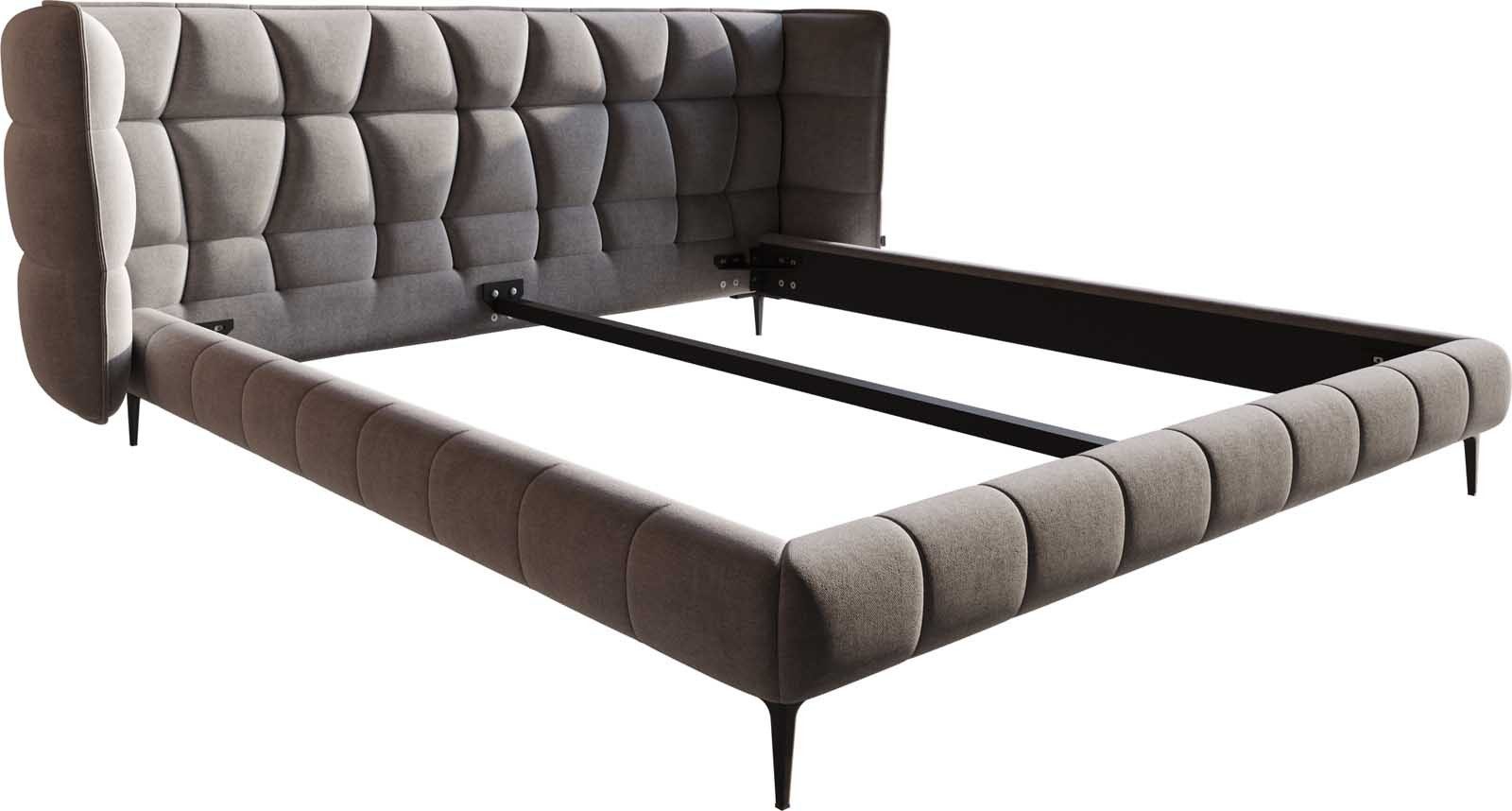 DELIFE Polsterbett Capujo, Mikrofaser Grau 180x200 cm