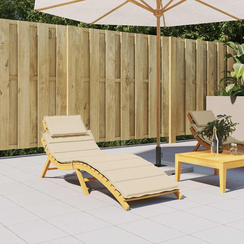 vidaXL Sitzauflage Sonnenliegen-Auflage Beige 186x58x4 cm Oxford-Gewebe, (1 St)
