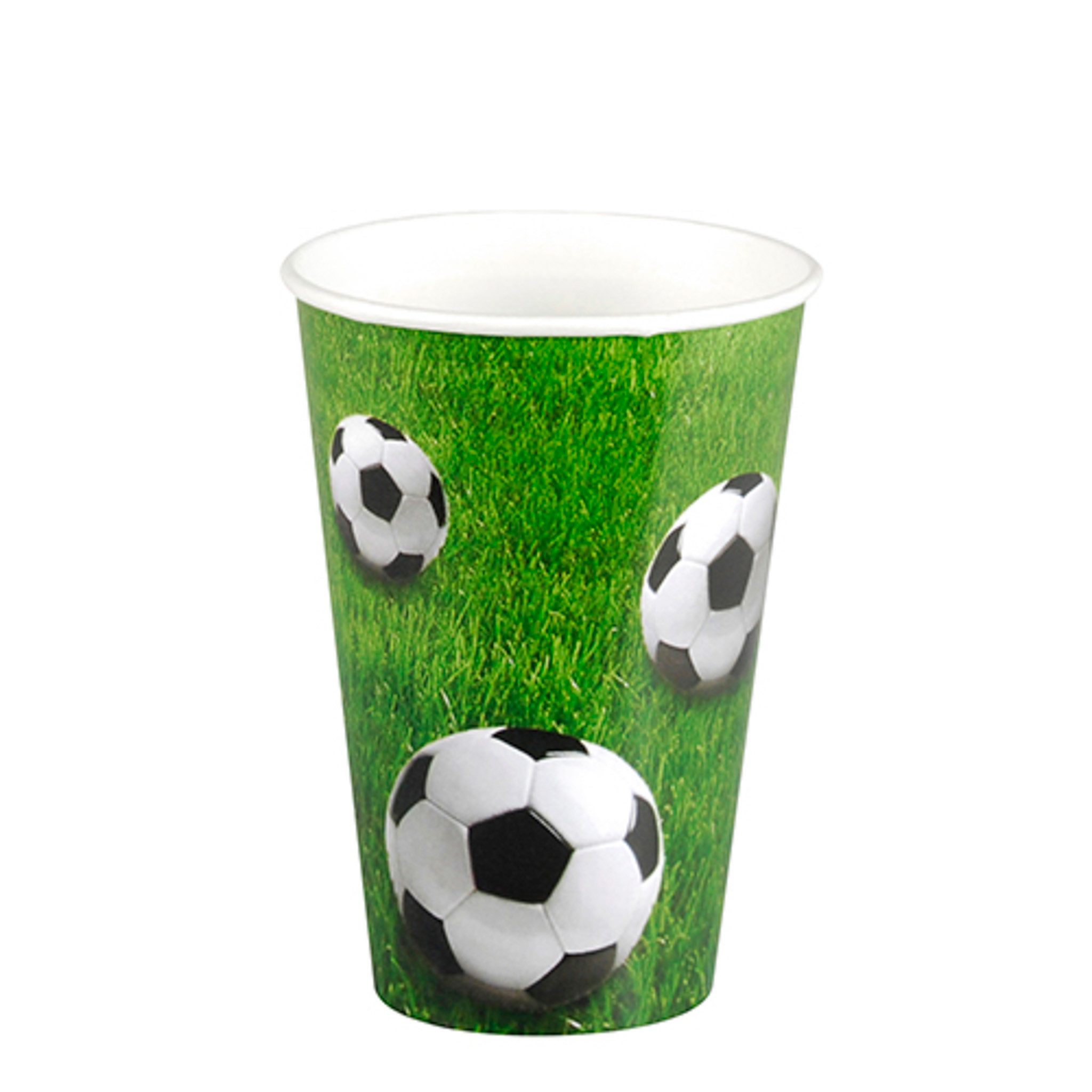 PAPSTAR Einwegbecher, Papier, Pappbecher 200ml mit Fußball Motiv 10er Set Grün
