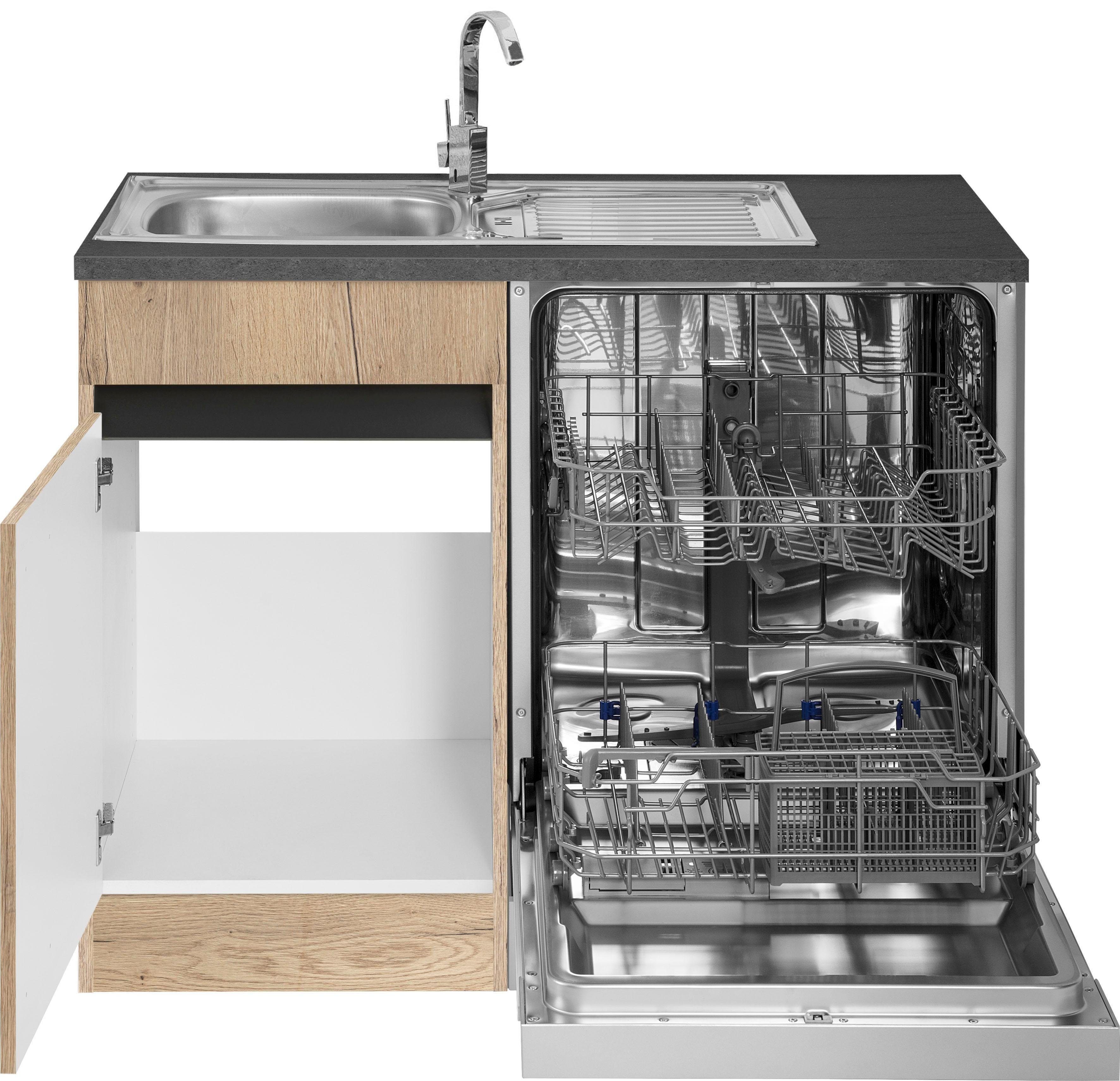OPTIFIT Küchenzeile Roth, Stellmaße 210x175 cm,wahlweise mit E-Geräten, Push-to-Open-Funktion