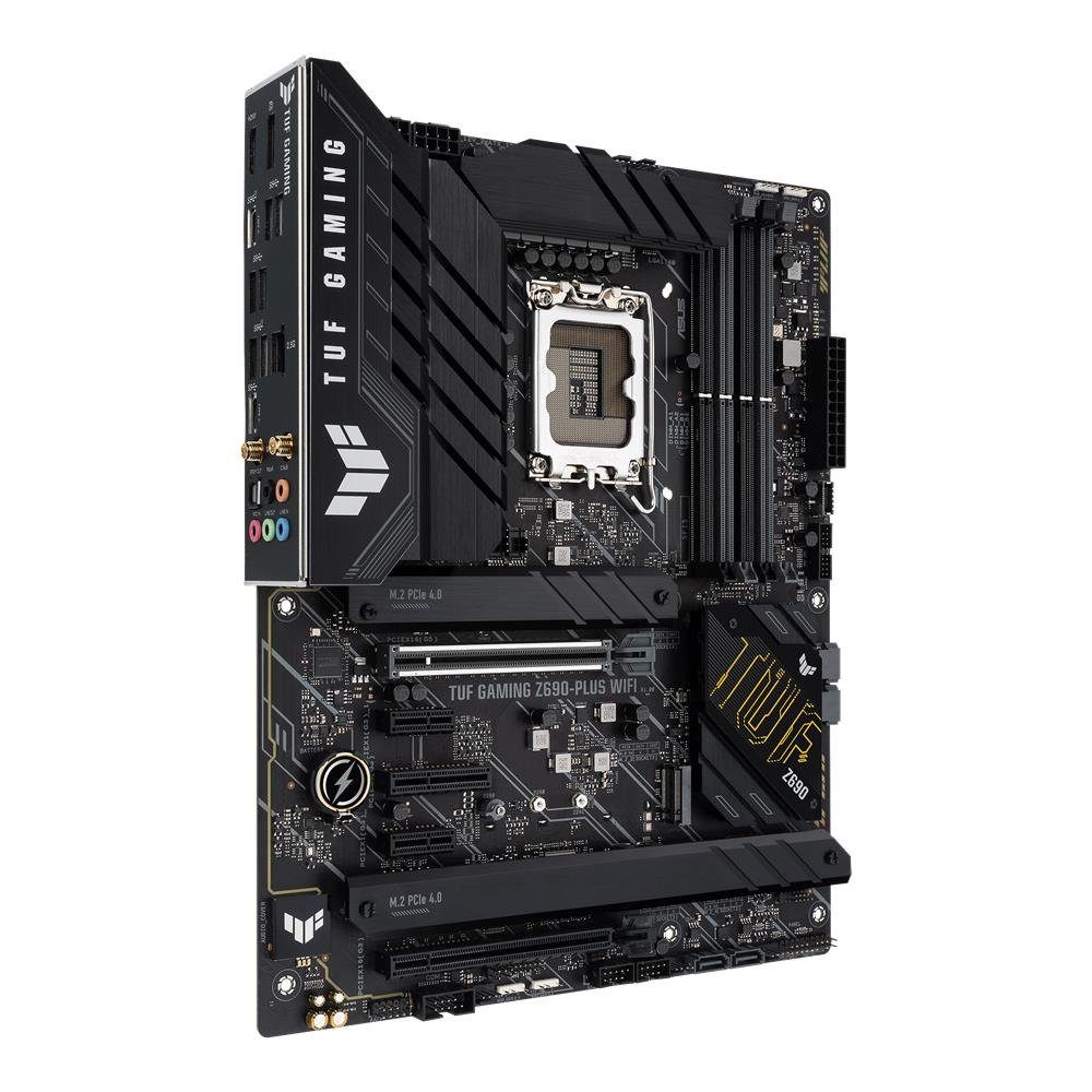 Asus TUF GAMING Z690-PLUS Mainboard Aura Sync RGB-Beleuchtung, (WIFI Gaming Mainboard Sockel, 1-St., RAM 128 GB), HDMI, Intel Z690, LGA 1700, ATX, PCIe 5.0, 4x M.2, Thunderbolt 4