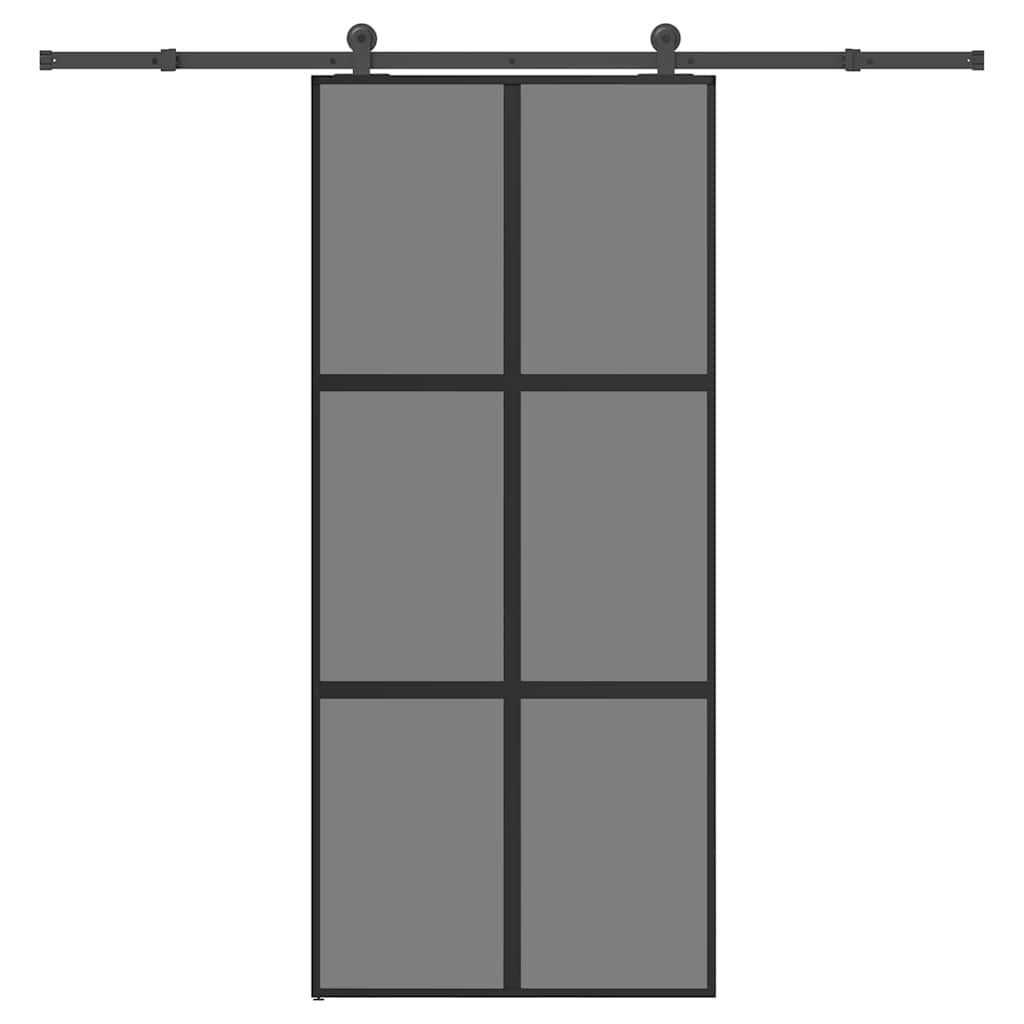 vidaXL Haustür Schiebetür mit Beschlag 90x205 cm Hartglas & Aluminium (1-St)