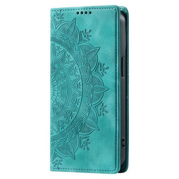 CoverKingz Handyhülle Hülle für Samsung Galaxy S23 FE Handyhülle Flip Case Cover Tasche 16,3 cm (6,4 Zoll), Klapphülle Schutzhülle mit Kartenfach Schutztasche Motiv Mandala