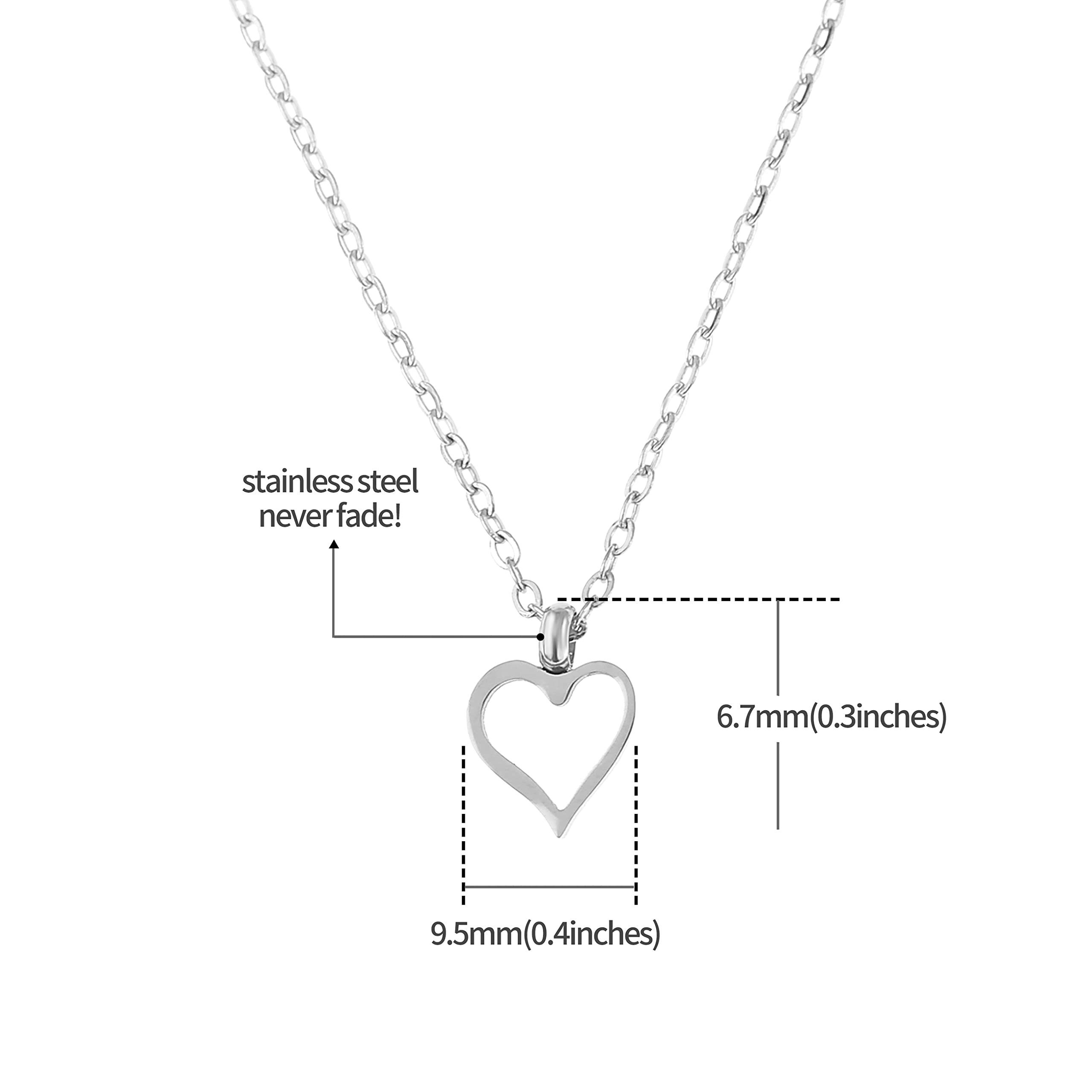Made by Nami Kette mit Anhänger Halsketten mit Anhänger Edelstahl Frauen Herz Palme Sonne, Karabiner-Verschluss Choker-Kette Filigrane Gliederkette