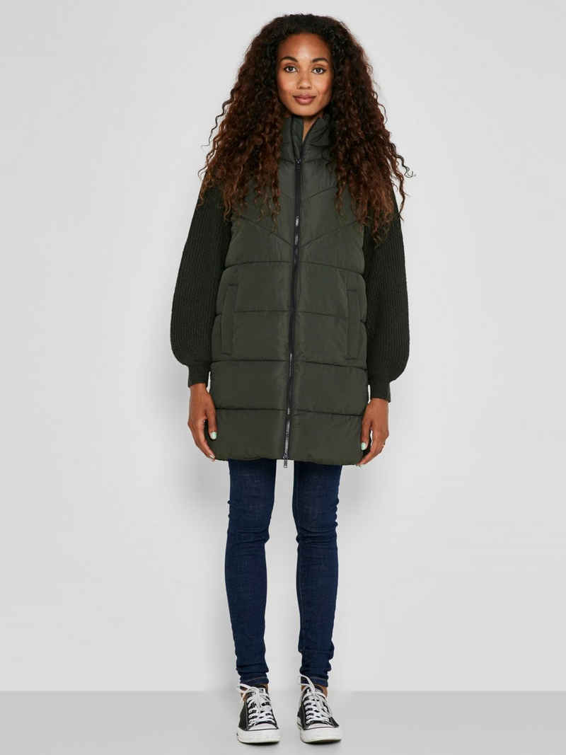 Noisy may Steppweste Lange Steppweste NMDALCON Puffer Winterjacke ohne Ärmel (1-tlg) 3800 in Grün