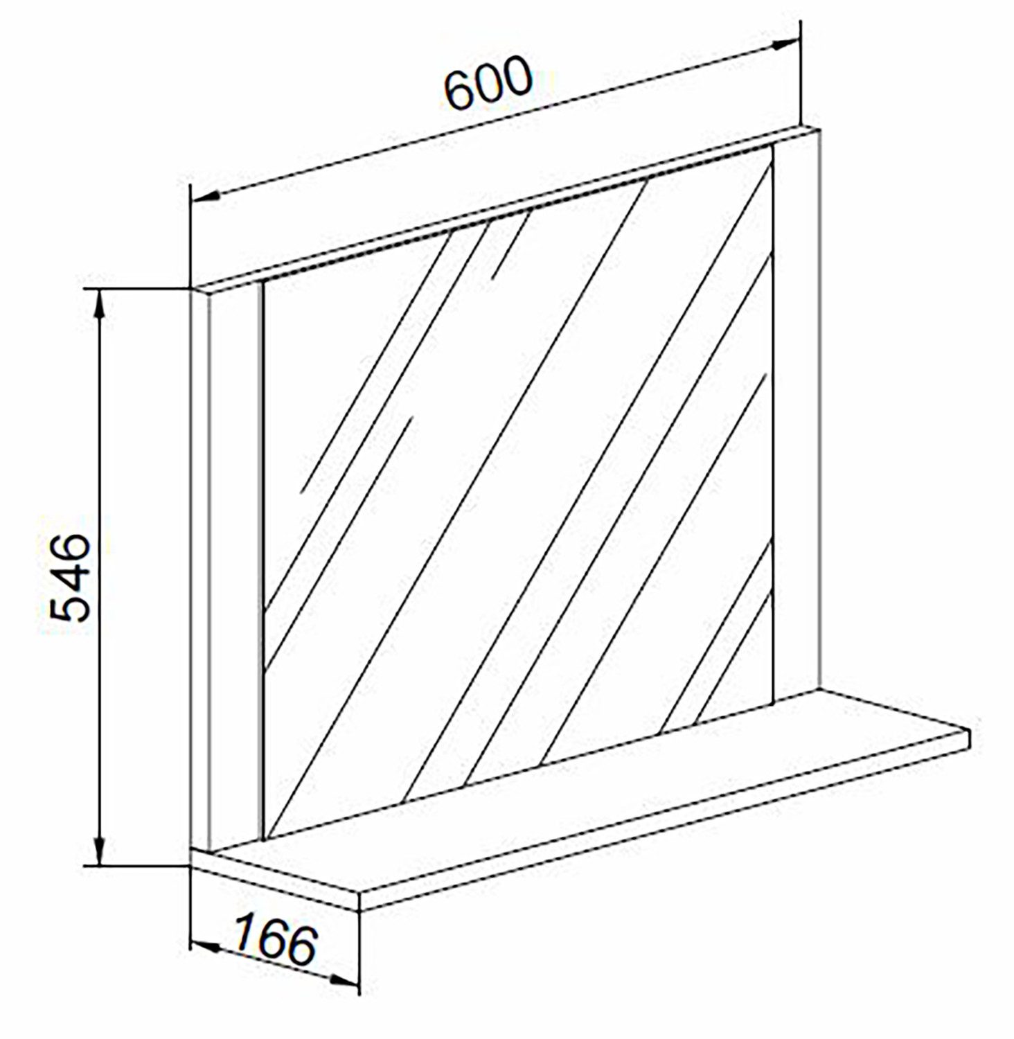 VCM Spiegel Badspiegel Wandspiegel Bad Ablage Lendas 55x60 cm