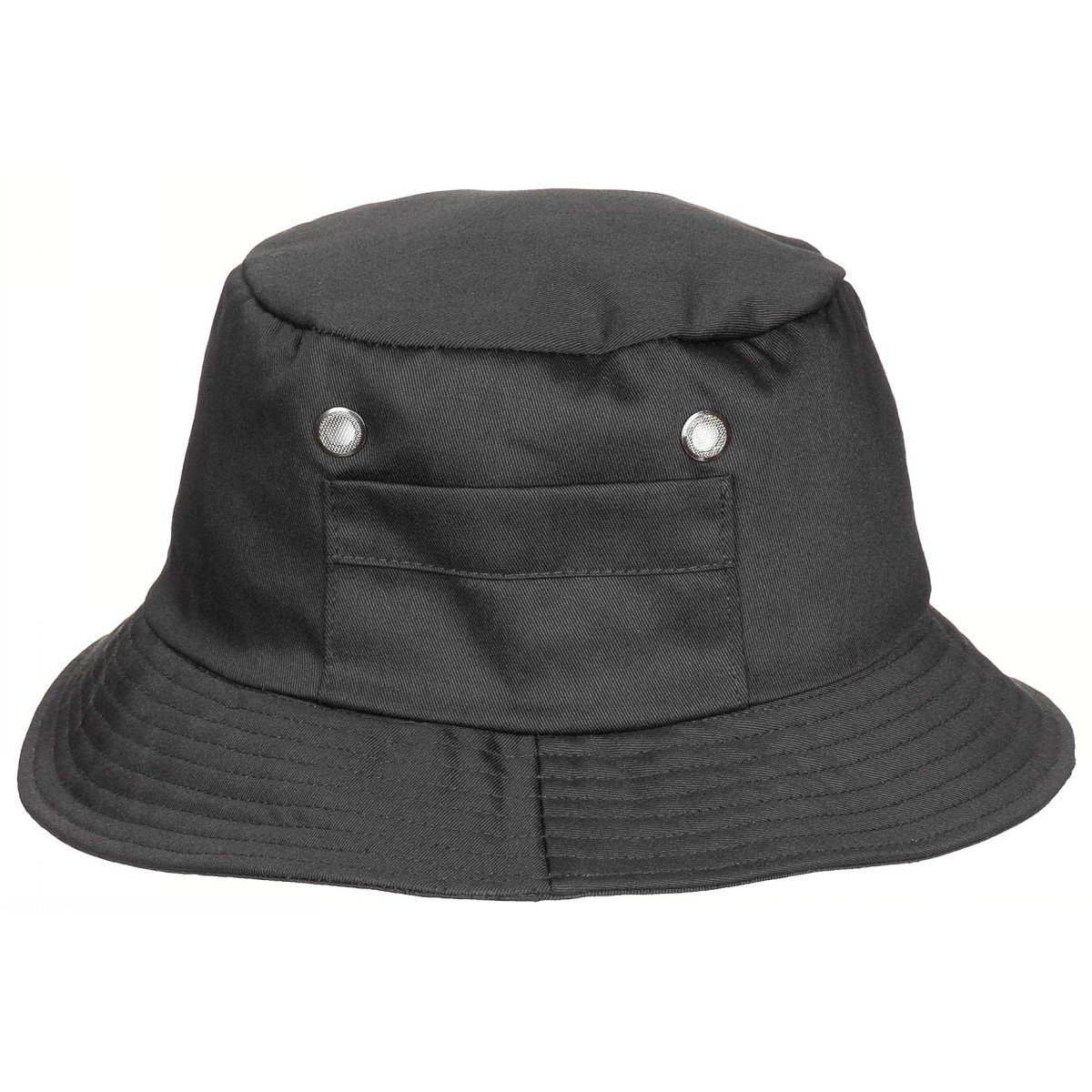MFH Outdoorhut Anglerhut oder Fischermütze kleine Seitentasche, schwarz – Bild 2 von 2
