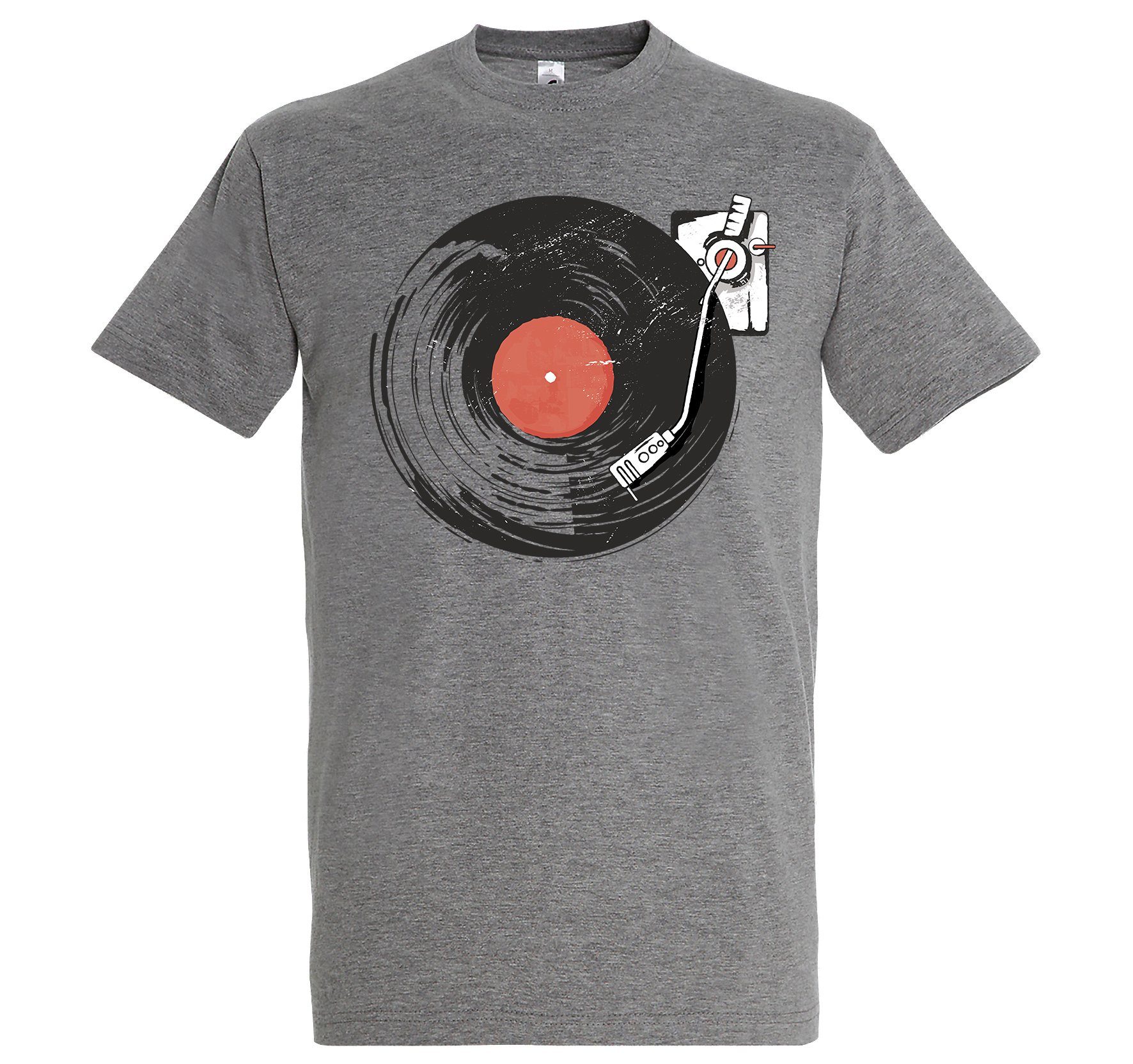 Youth Designz Print-Shirt Plattenspieler Herren t-Shirt mit lustigem Spruch Grau | T-Shirts
