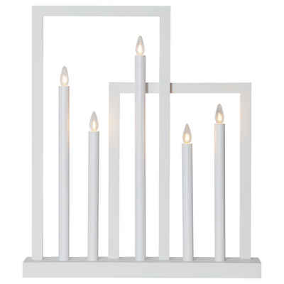 STAR TRADING LED Dekolicht Kerzenleuchter Frame, 5-flammig, weiß, Kerzenleuchter Frame, 5-flammig, weiß