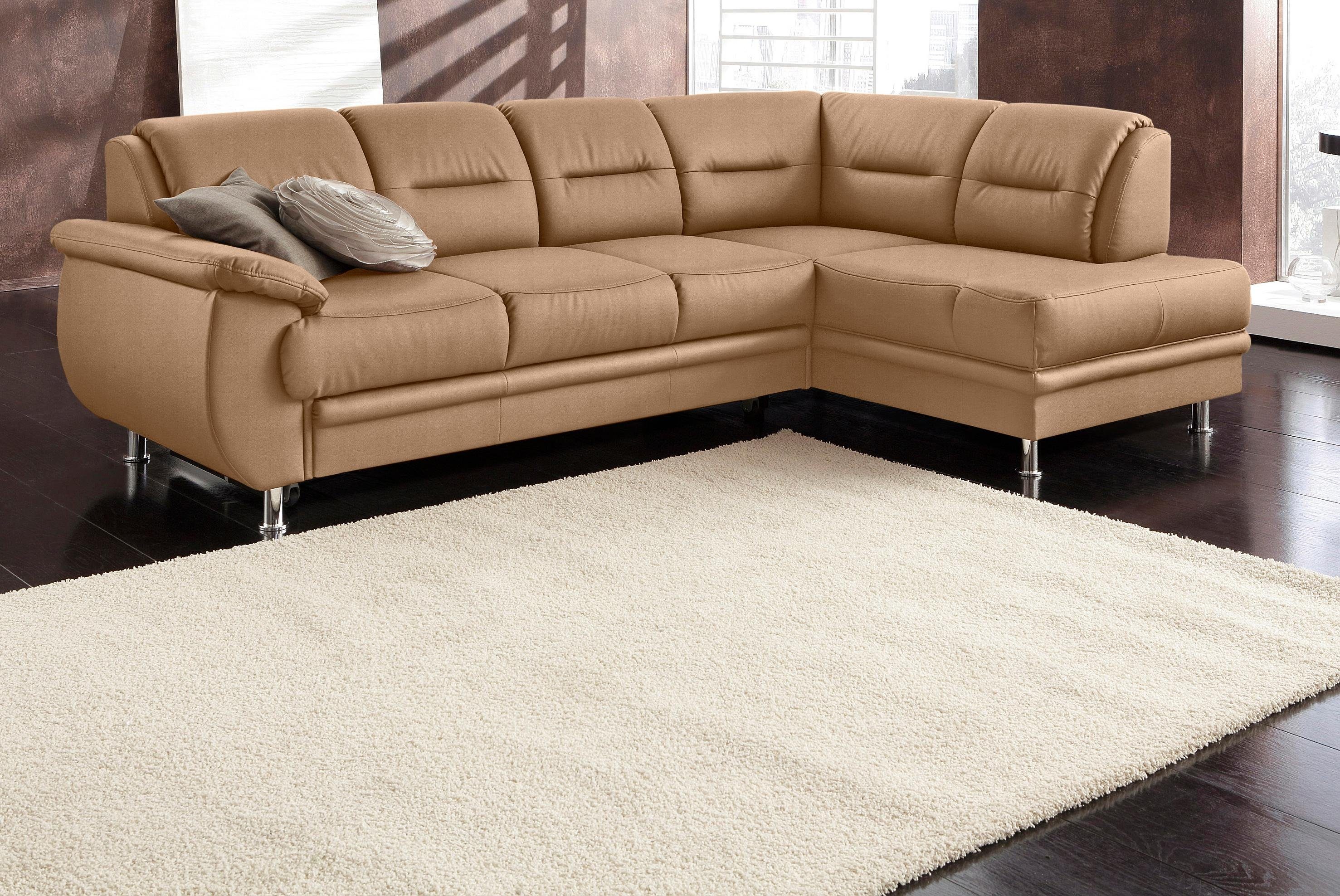 sit&more Ecksofa Mailand L-Form, B: 250 cm, optional Bettfunktion