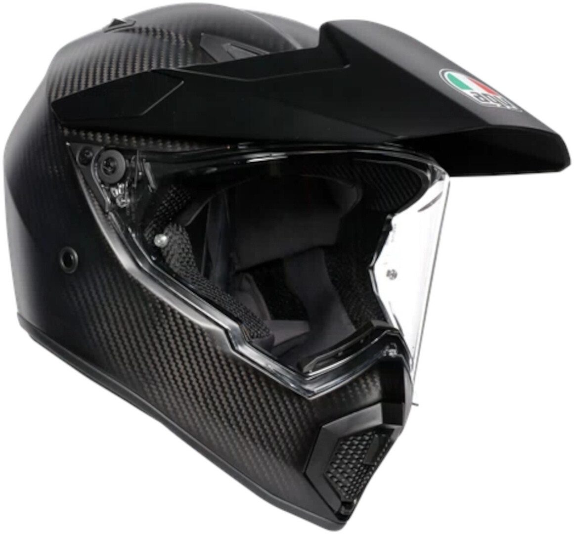 AGV Motorradhelm AX-9 Mono Carbon 06 Helm, vorbereitet für Kommunikationssystem,integriertes Sonnenvisier