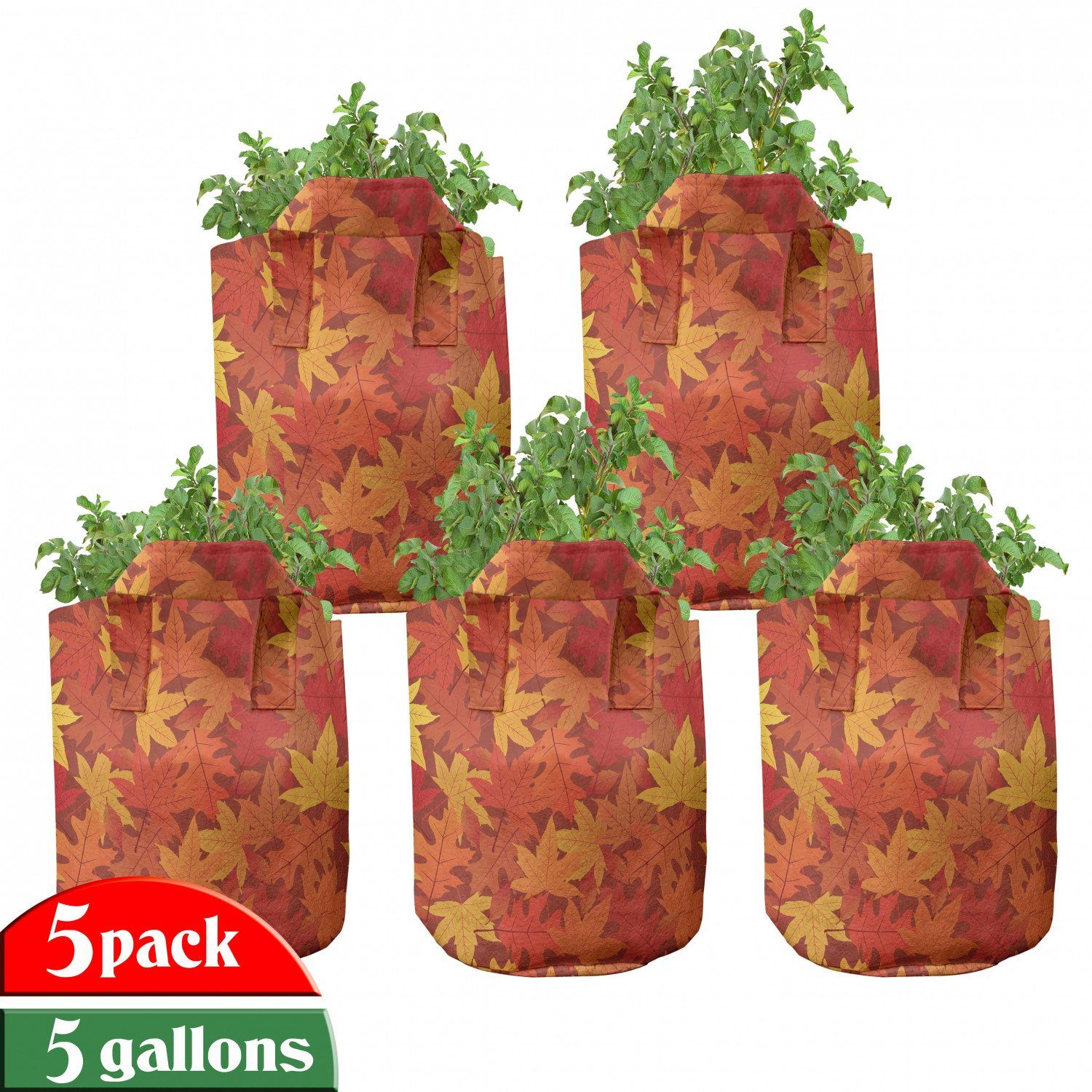 Abakuhaus Stofftöpfe Pflanzkübel hochleistungsfähig Pflanzen, für Nature Orange Griffen Designs mit