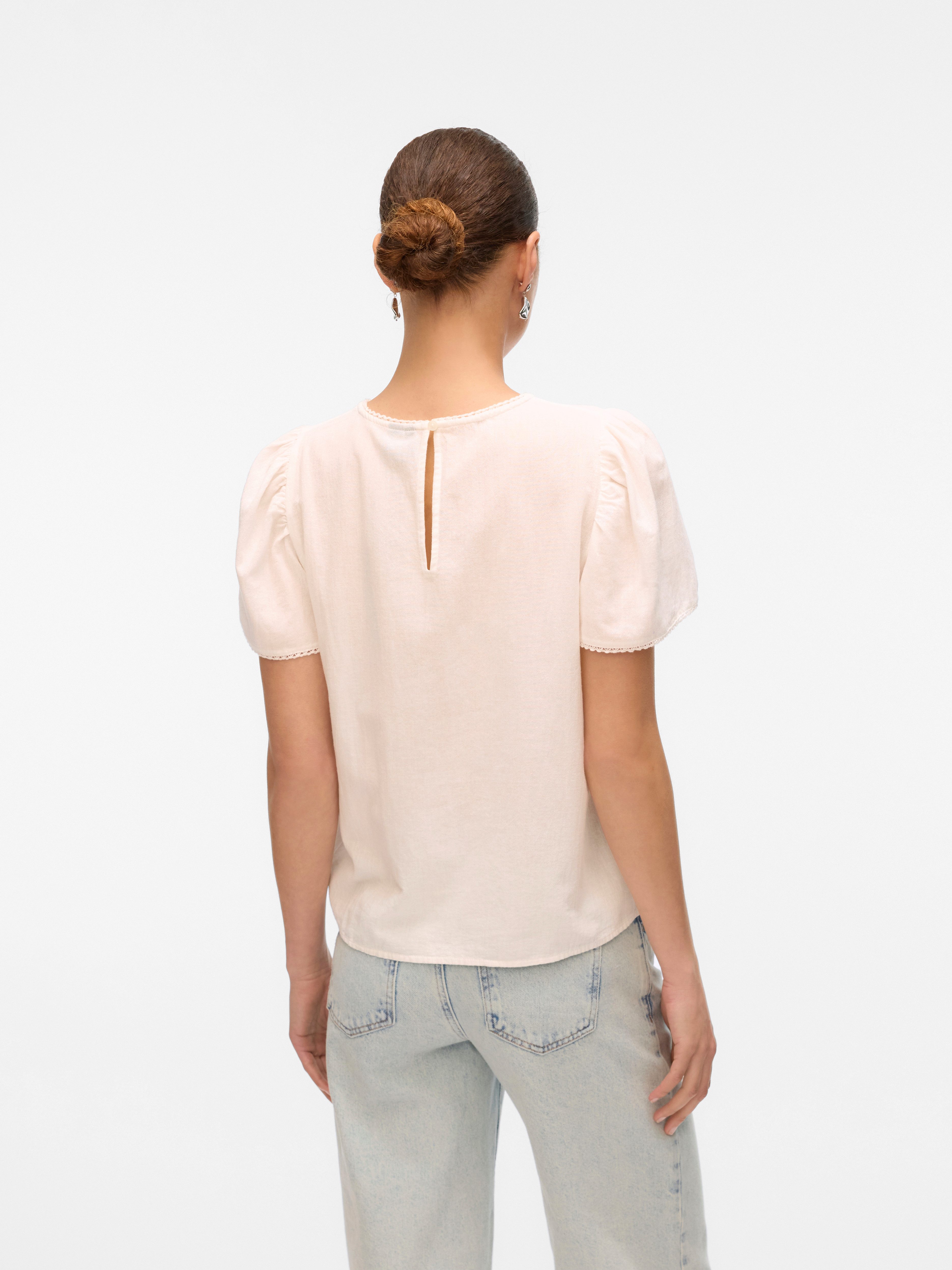 Vero Moda Kurzarmbluse VMPRETTY SS TOP WVN GA NOOS günstig online kaufen