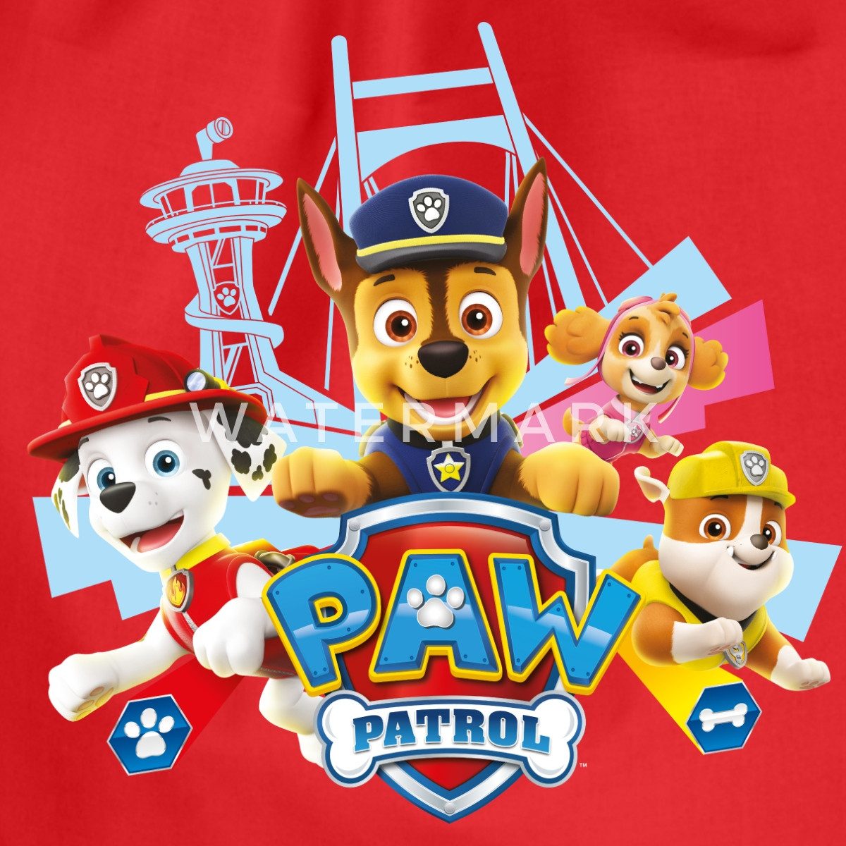 Spreadshirt Turnbeutel Paw Patrol Logo Turnbeutel günstig online kaufen