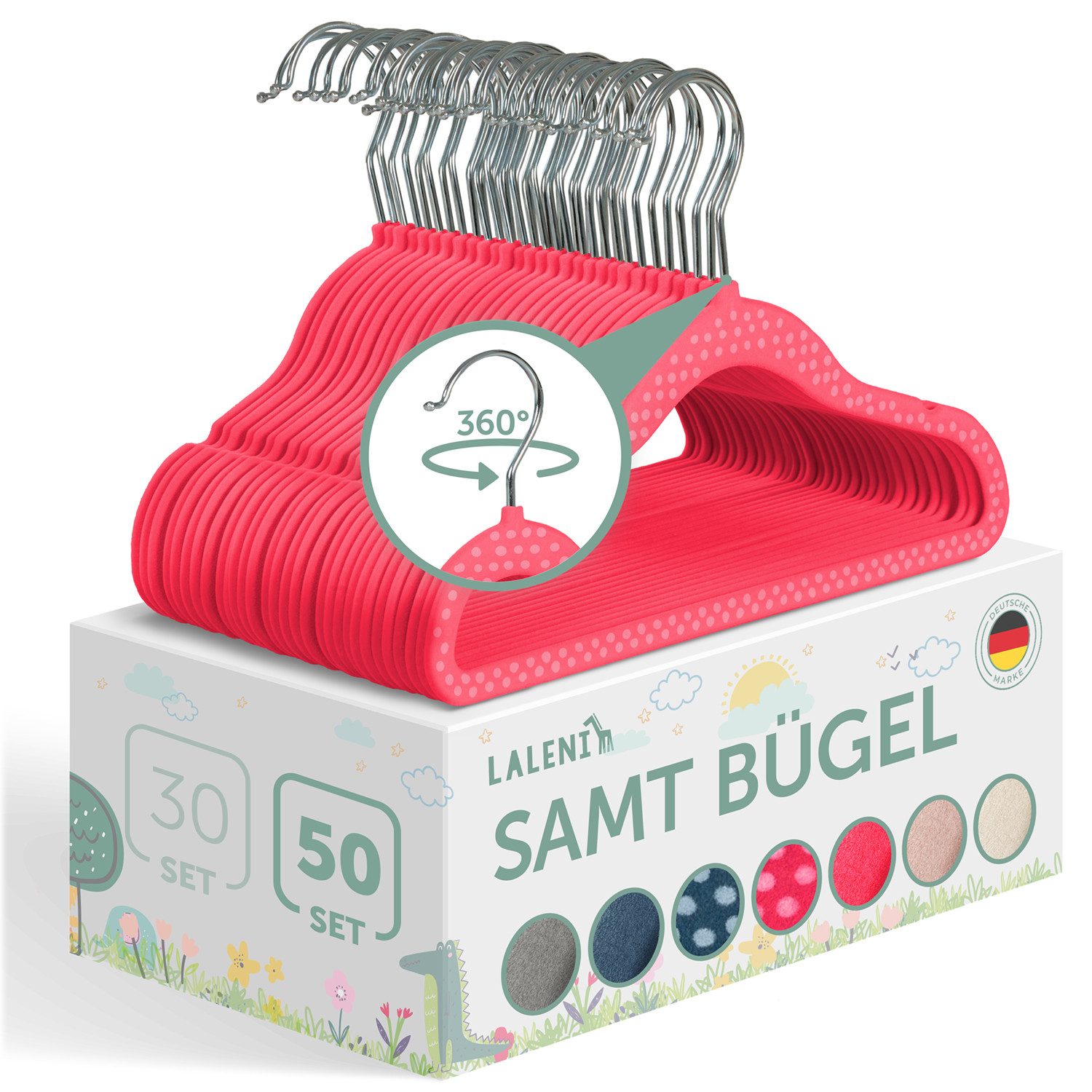 Laleni Kleiderbügel für Kinder mit Samtbezug günstig online kaufen