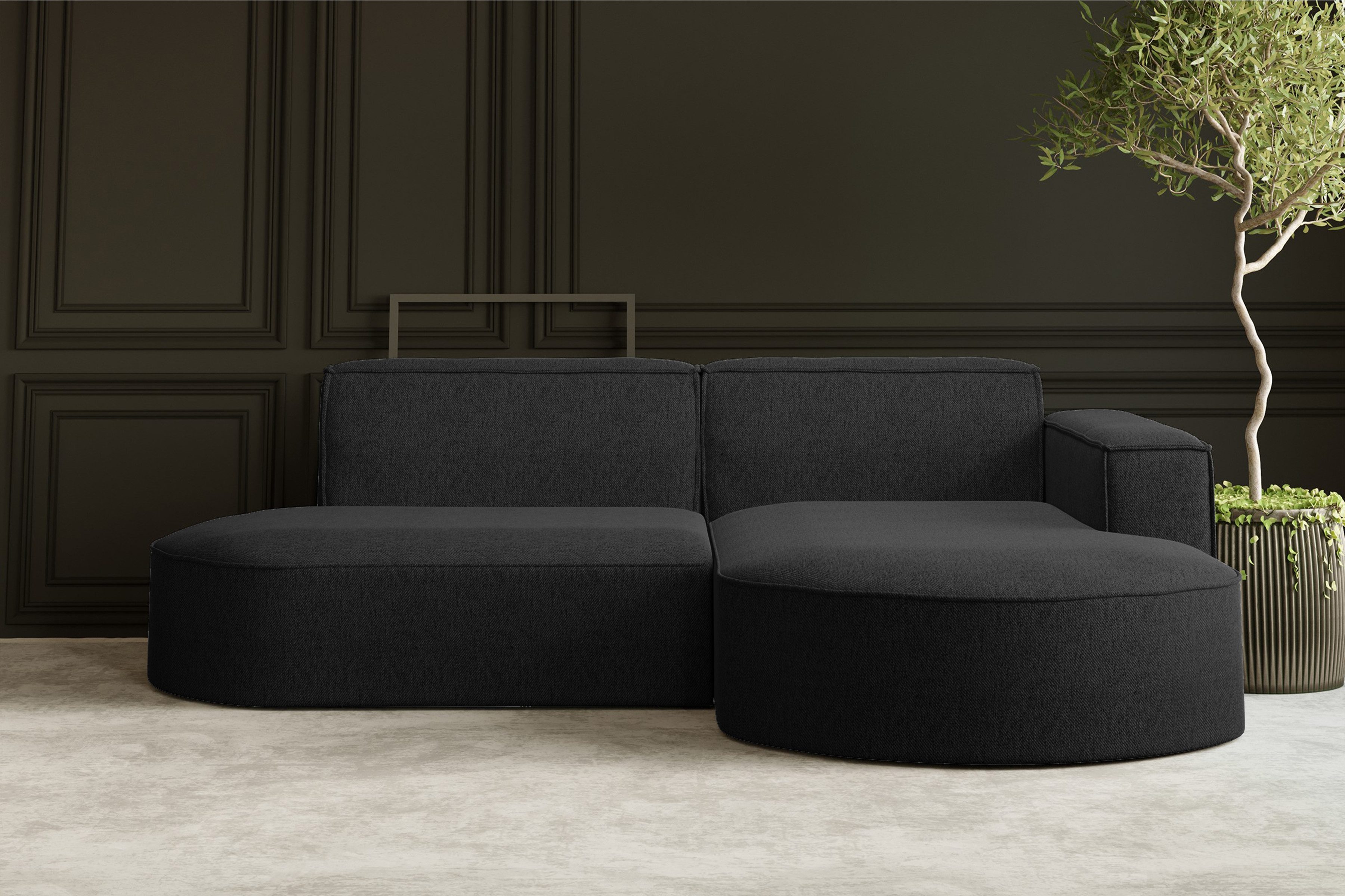 Kaiser Möbel Ecksofa Designer MODENA STUDIO L stoff Verita, Ecksofa, Cord Sofa, L-Form, Links/Rechts wählbar