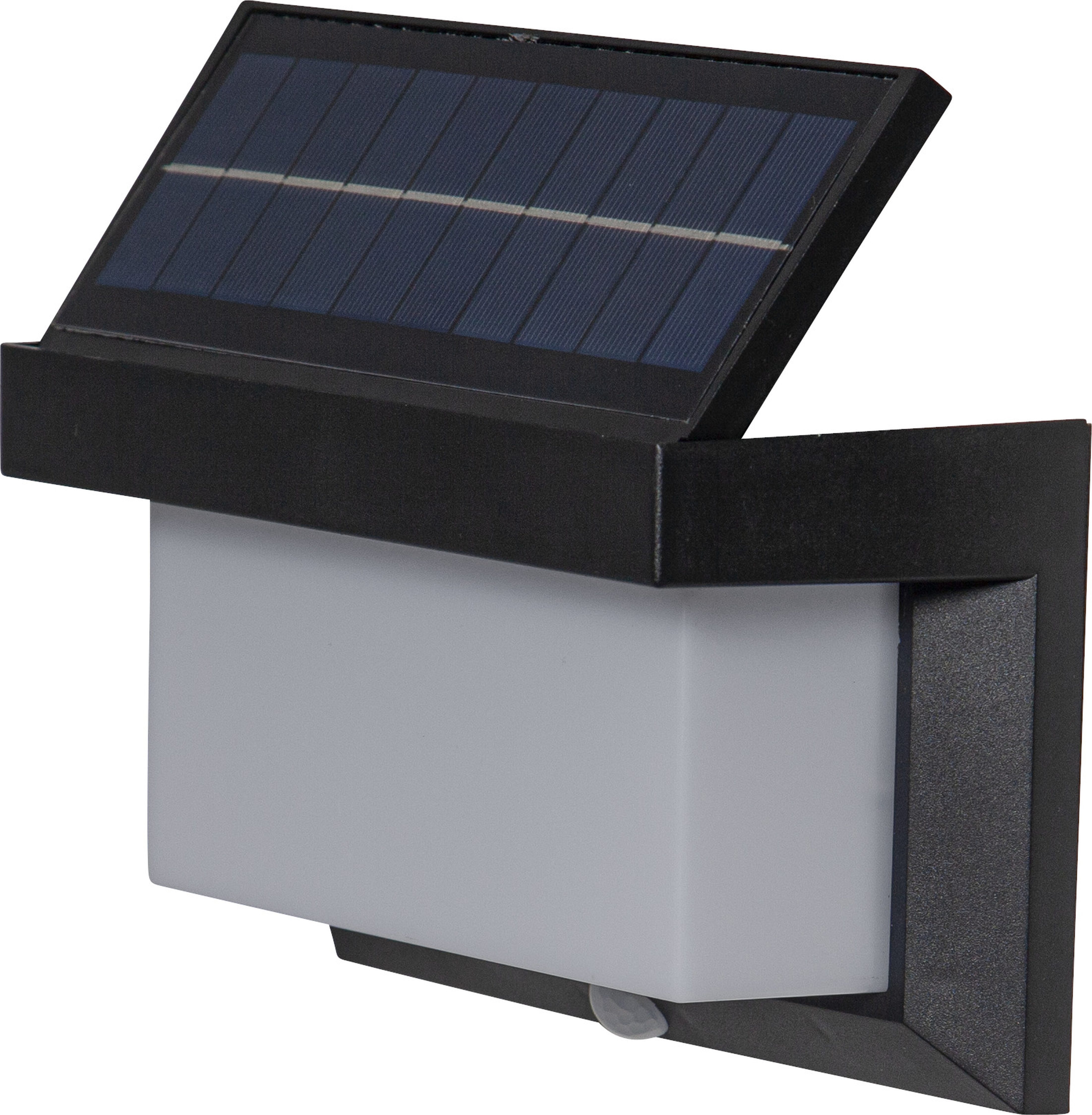 STAR TRADING LED Solarleuchte Solar-Wandleuchte Valla, Bewegungsmelder, LED fest integriert, Neutralweiß, 3 Schaltmodi, bis zu 800 lm, stetig mit 200 lm, PIR-Sensor