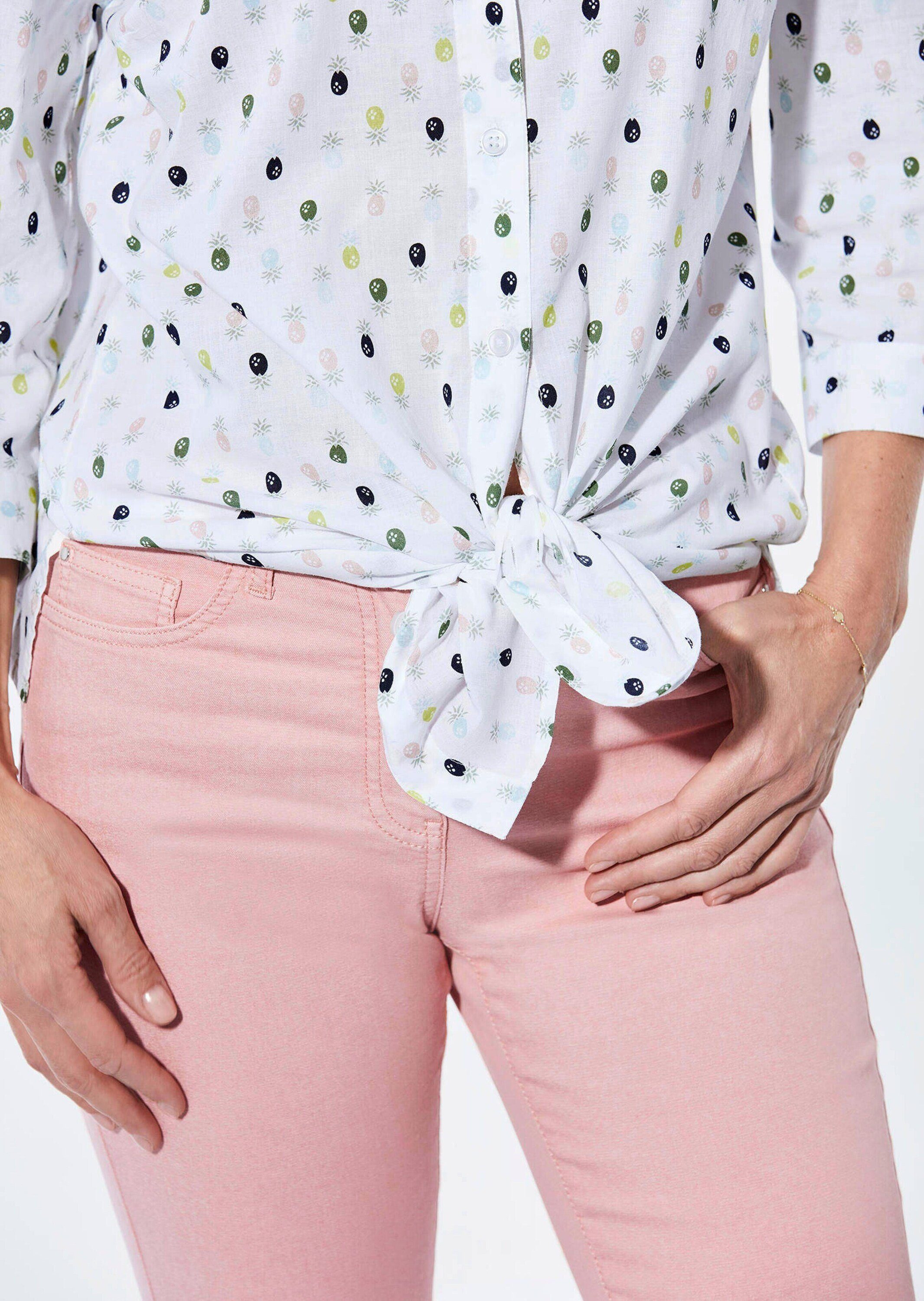 GOLDNER Klassische Bluse Kurzgröße: Bluse mit Hemdkragen