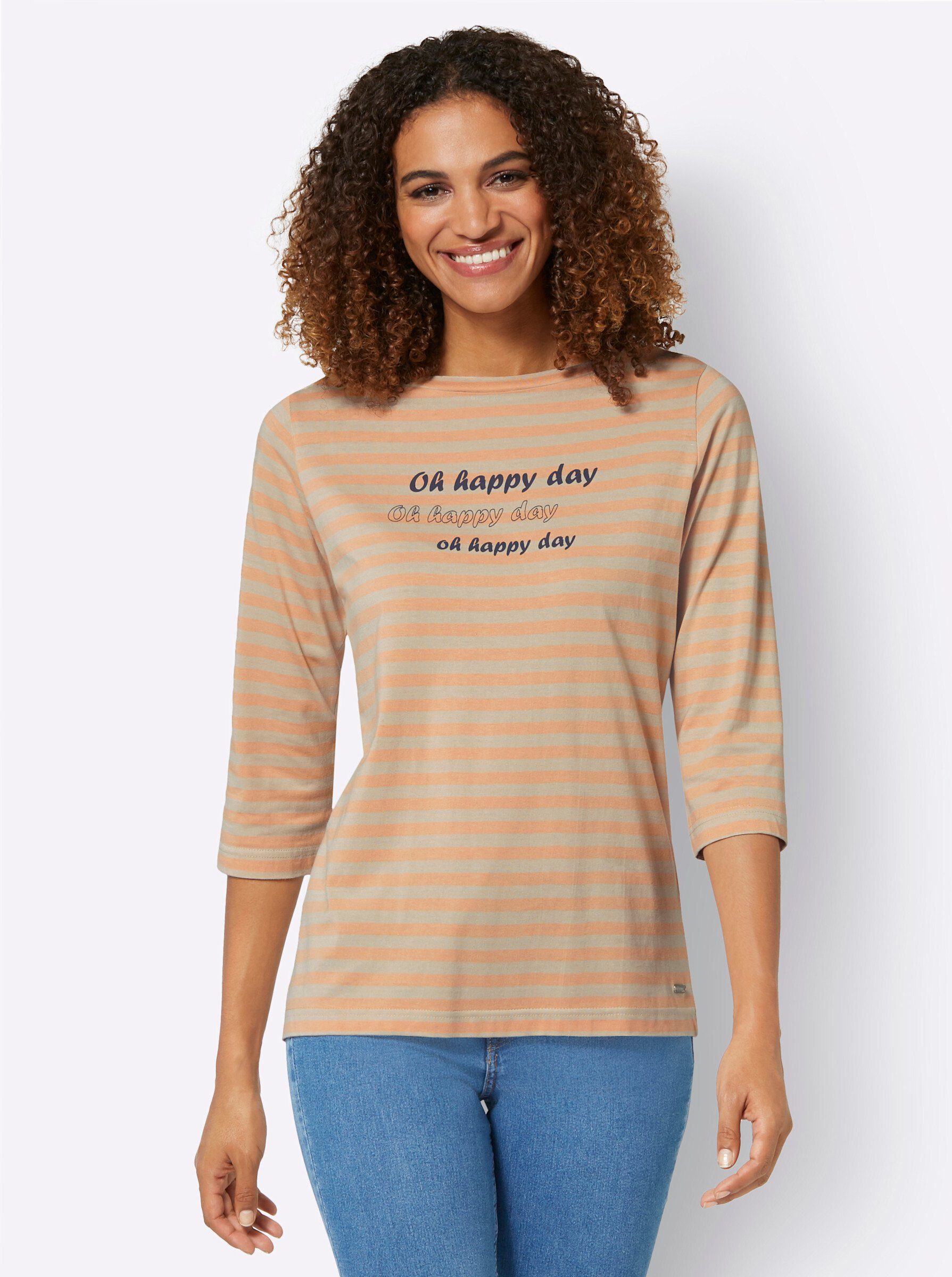 WITT WEIDEN T-Shirt apricot-sand-gestreift