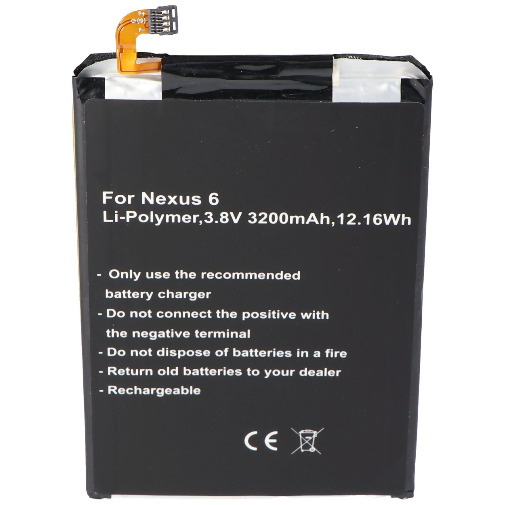 SNN5953A, passend 3200 mAh Shamu, für Akku Akku Akku EZ30, Nexus AccuCell Google (3,8 Motorola 6 V)