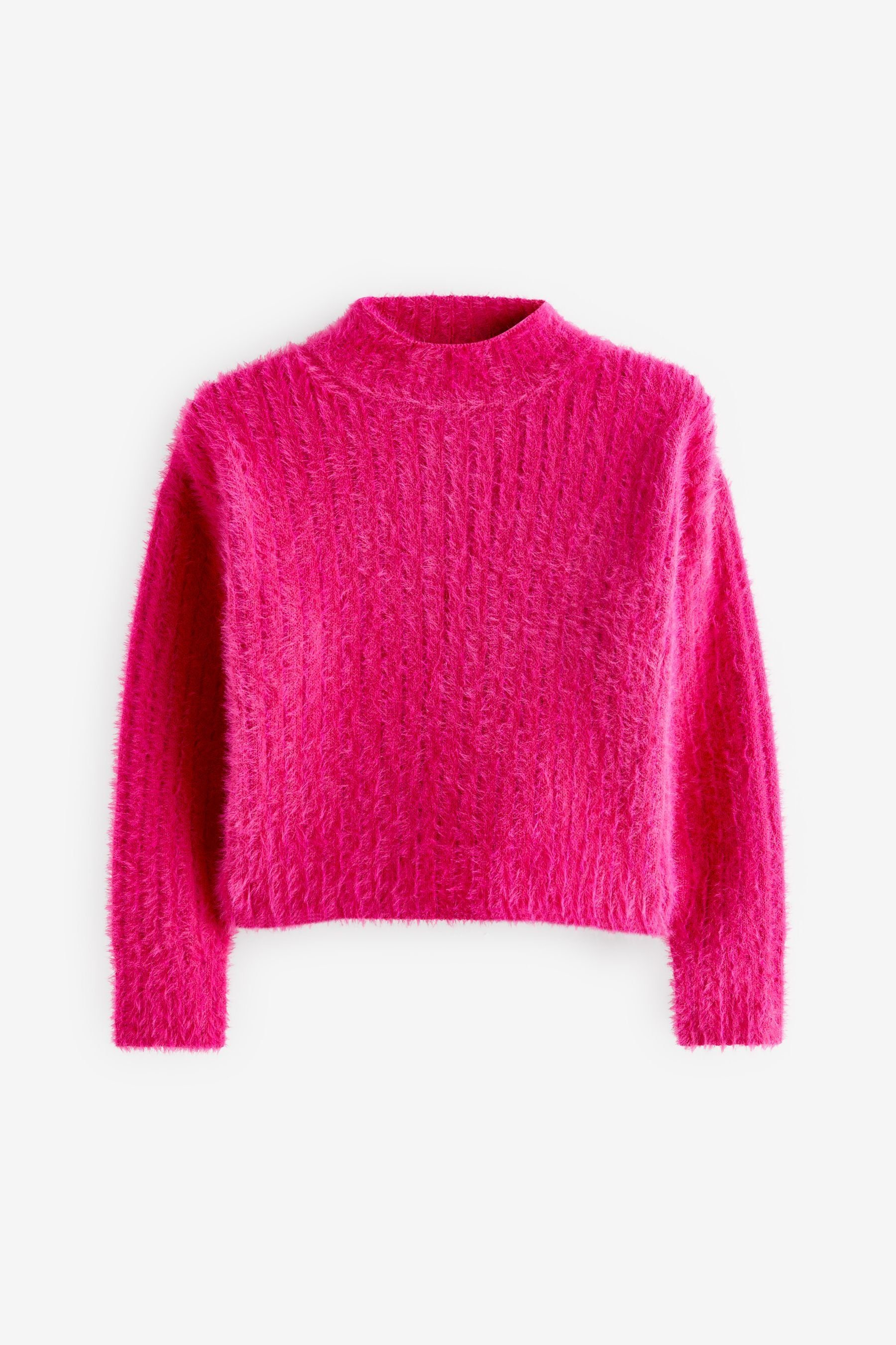 Next Stehkragenpullover Pullover mit Trichterkragen (1-tlg) Bright Pink