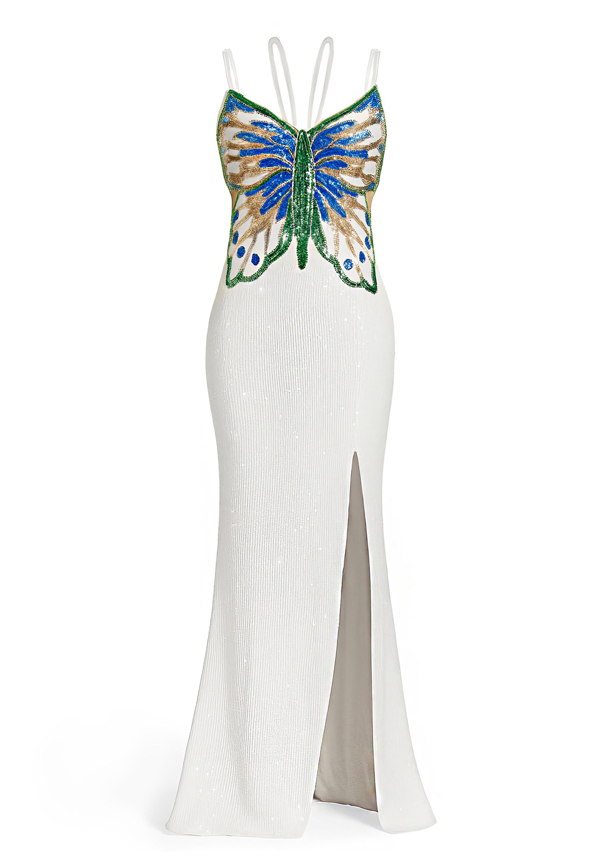 Goddiva Maxikleid Sequin Butterfly Front Split günstig online kaufen