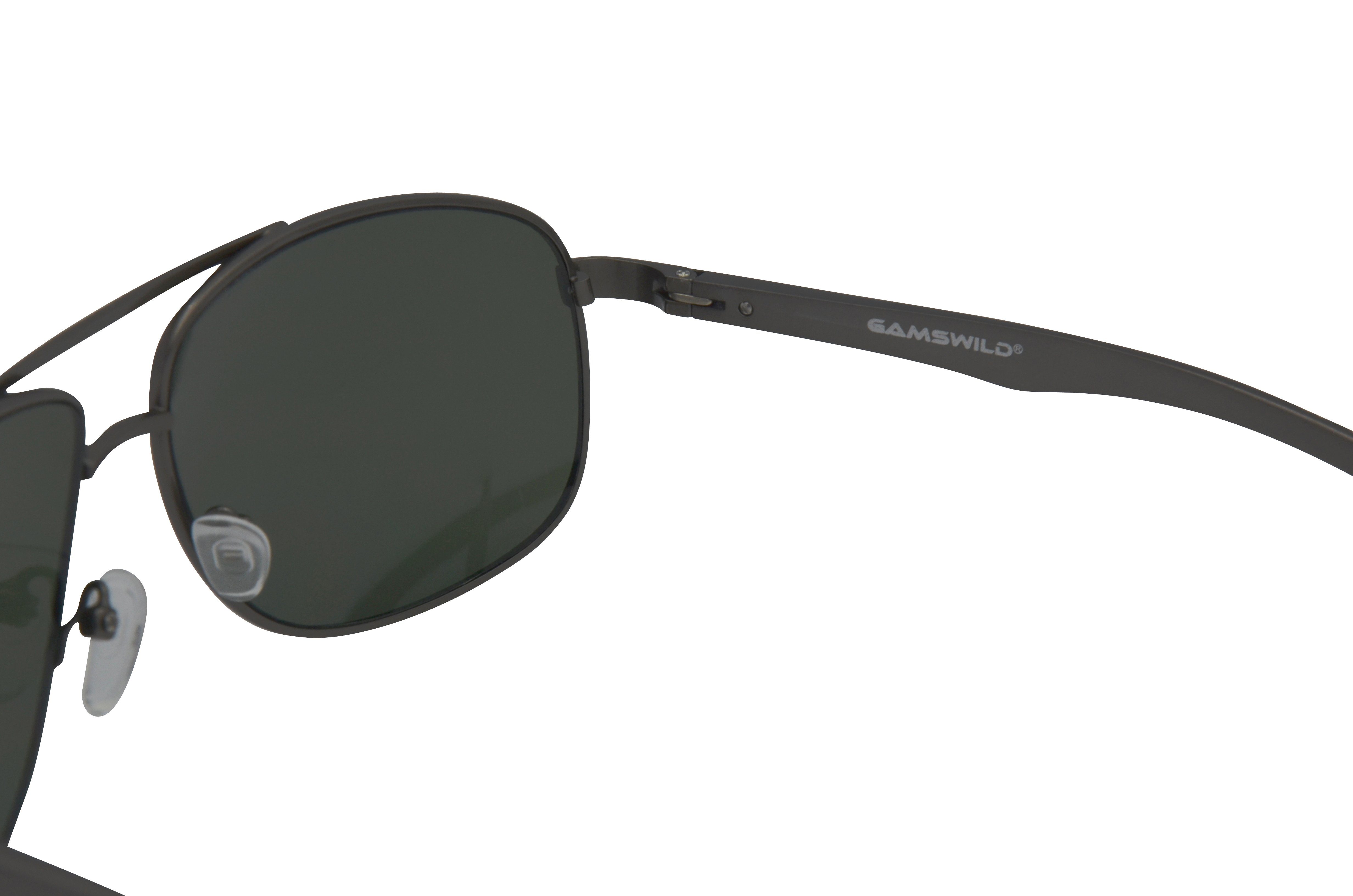 Gamswild Sonnenbrille WM1322 Unisex, Pilotenbrille grau-grün Damen blau-gold, Mode silber-grau, Brille Herren GAMSSTYLE
