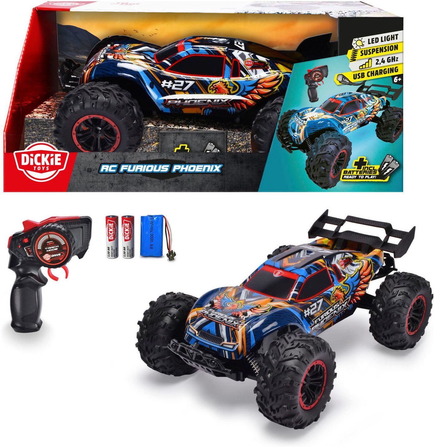 Dickie Toys RC-Monstertruck RC Furious Phoenix, RTR, mit Licht