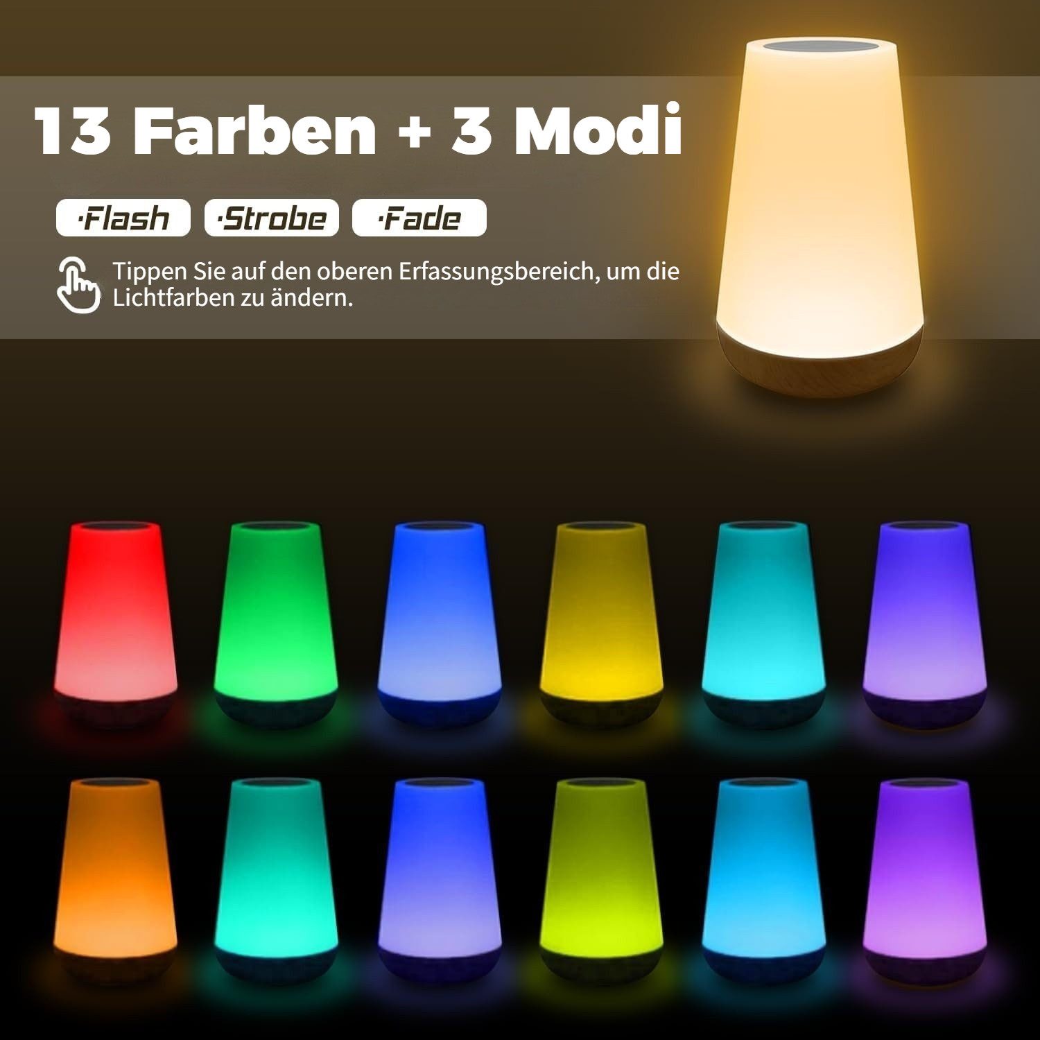 BlingBin LED Nachttischlampe Nachtlicht Touch Dimmbar günstig online kaufen