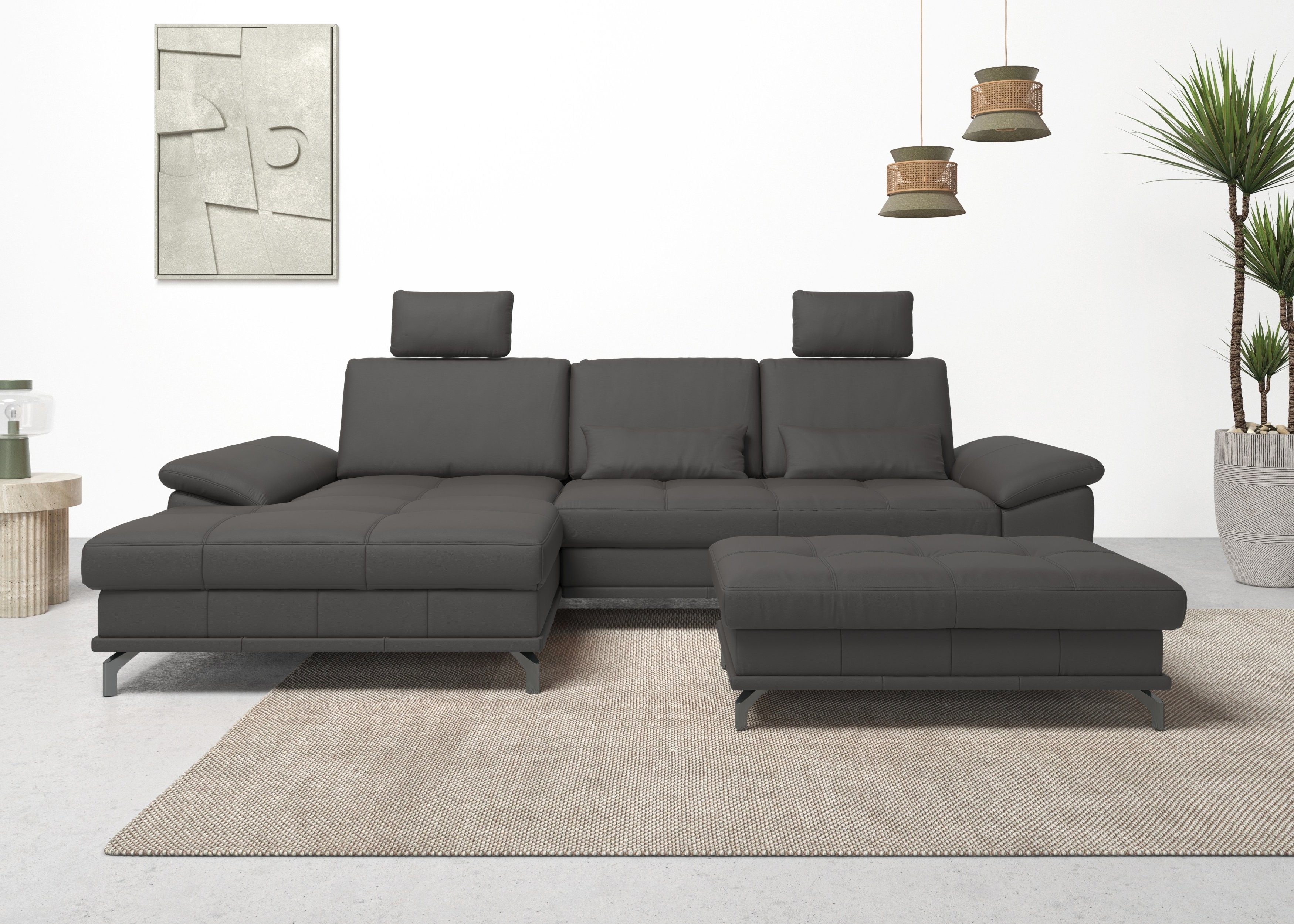 PLACES OF STYLE Ecksofa "Costello L-Form, B: 301 cm mit Sitztiefen-, Armtei günstig online kaufen