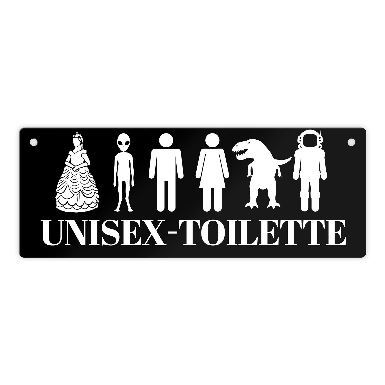 speecheese Metallschild Unisex-Toilette Metallschild in schwarz günstig online kaufen