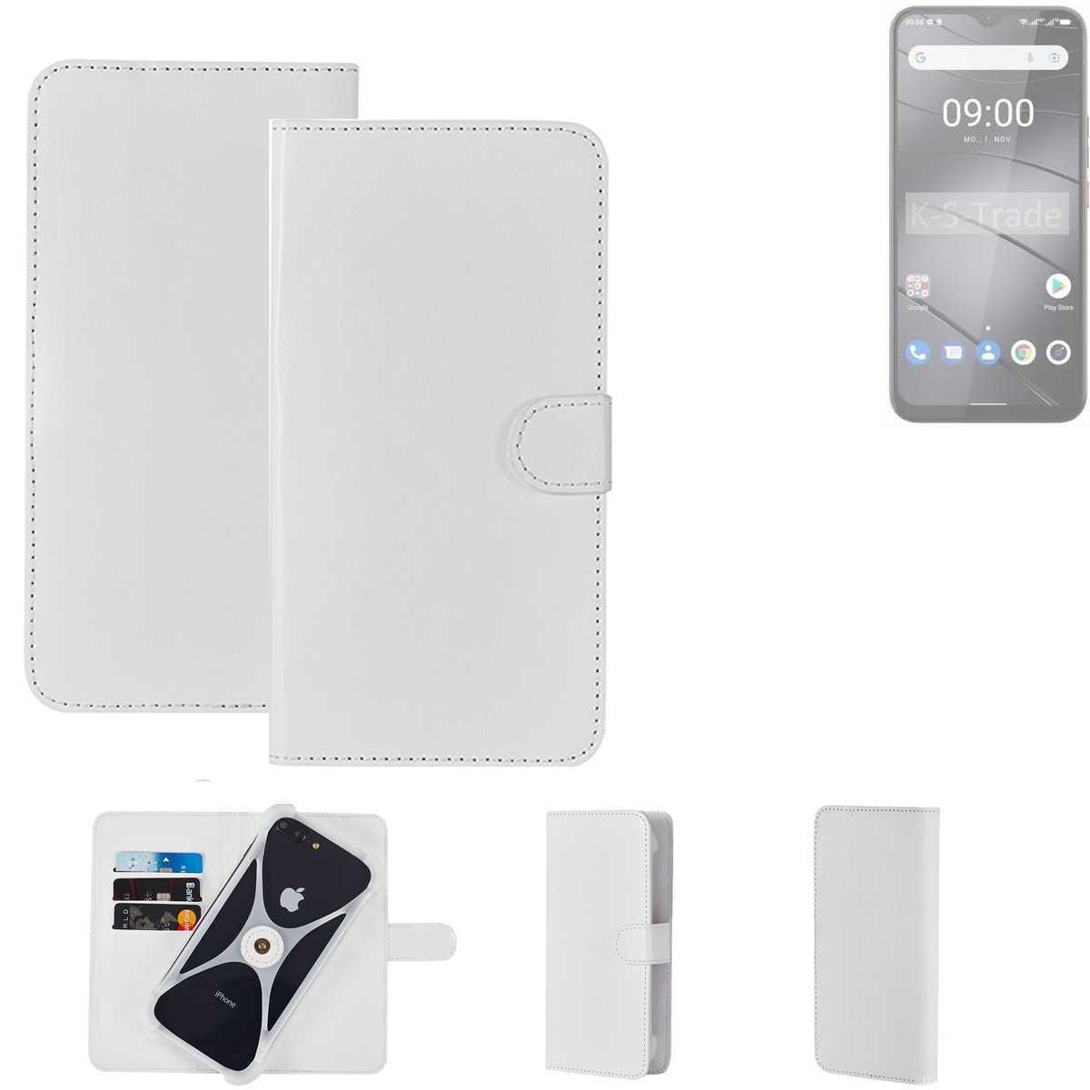 K-S-Trade Handyhülle für Gigaset GS5, Handy Hülle Schutz Hülle Cover Case Bookstyle Bumper weiß 1x