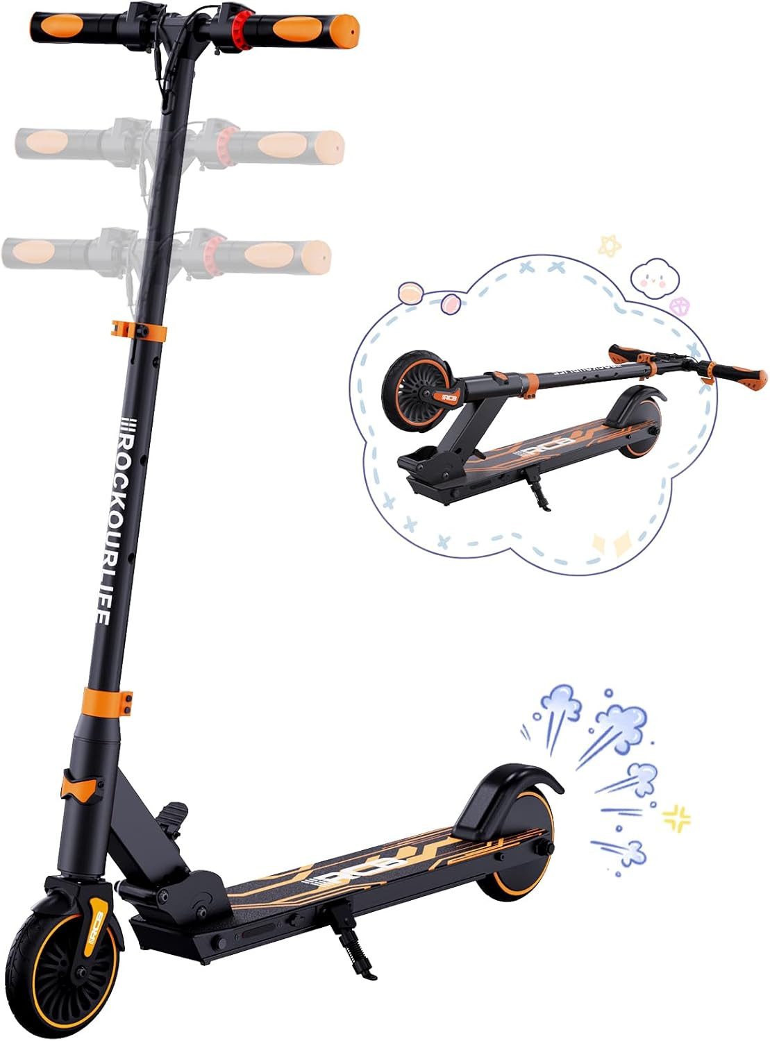 Athlix E-Scooter Elektroroller für Kinder ab 6 Jahren, 20km/h R15 E-Scooter, 20km/h schnell, 12–16 km Reichweite, für 115–165 cm Körpergröße