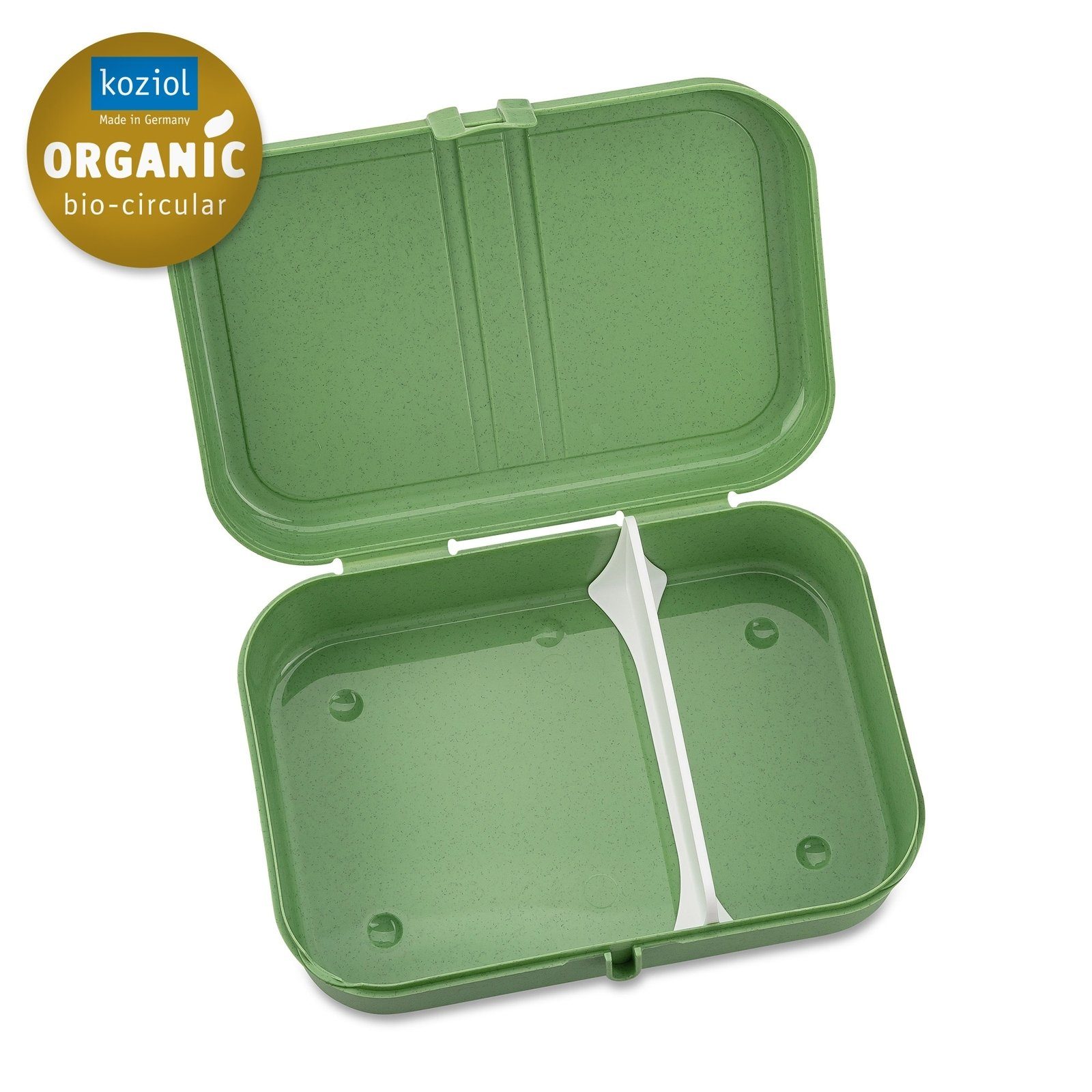 Lunchbox Lunchbox mit Grün (Stück, L, KOZIOL Kunststoff Kunststoff, PASCAL Brotdose 1-tlg), Trennsteg