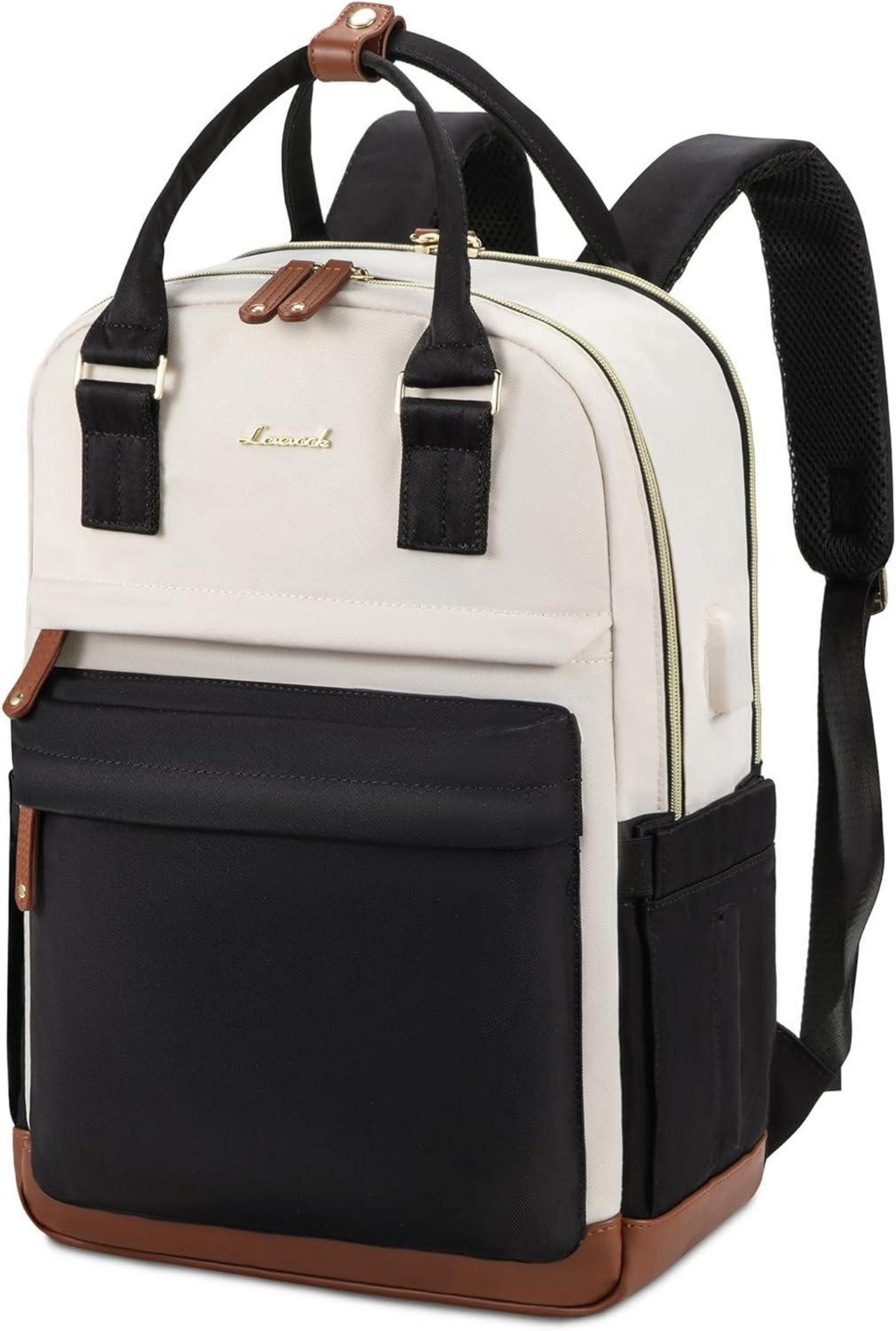 Laptoprucksack Rucksack Damen 17 Zoll Laptop Wasserdicht Schwarz Schultasche Teenager