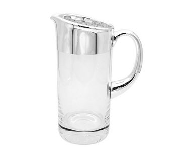 Brillibrum Wasserkanne Krug Glaskrug Glaskanne 1l 1,5l Pitcher Saftkrug Feinsilber Kanne, 1 l