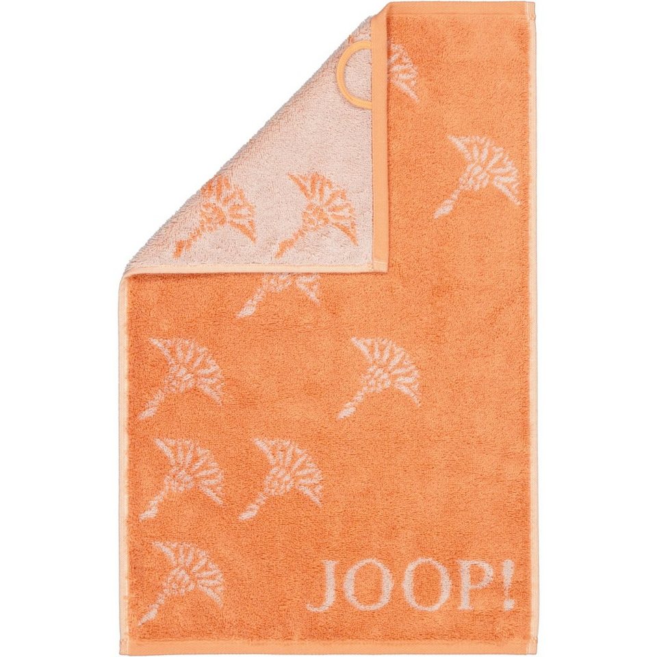 Joop! Handtuch Gästetuch Move Faded Cornflower Apricot 1691 33,  Walkfrottier (1-St), Wendeoptik, Logo, Flauschig, Pflegeleicht und  trocknergeeignet