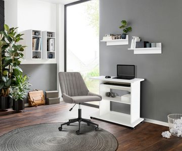 INOSIGN Computertisch LOKVE, Laptoptisch, Schreibtisch, rollbar, Tastaturauszug, Towerfach, Druckerfach, Höhe 75 cm