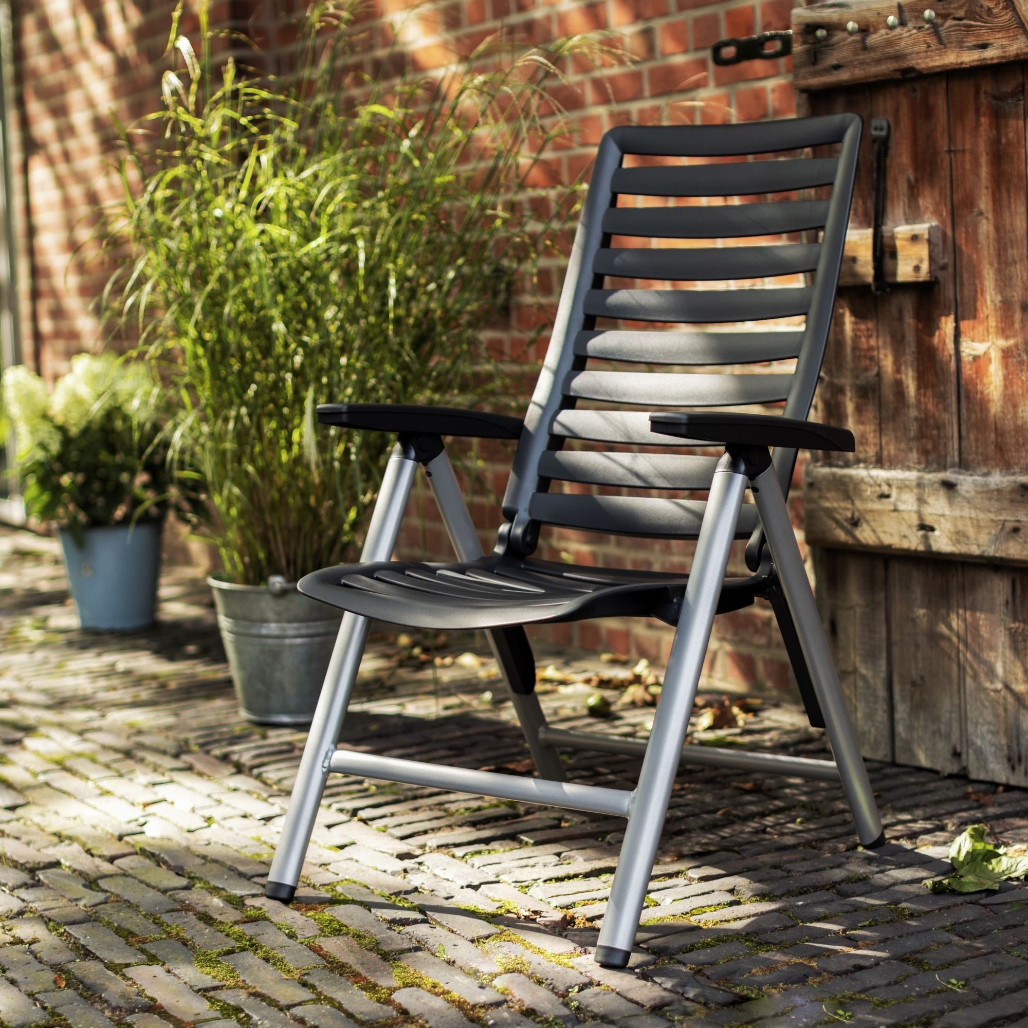 KETTLER Klappstuhl Kettler Multipositionssessel WAVE Klappsessel silber / anthrazit