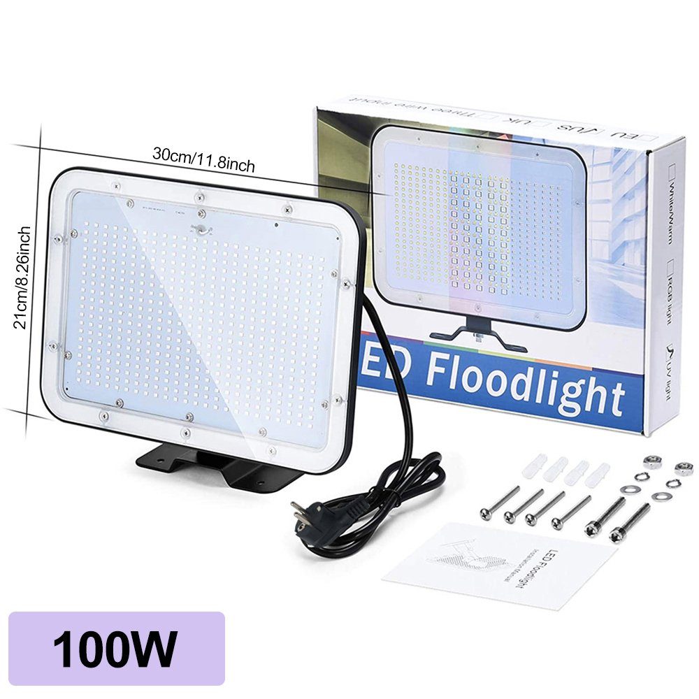 Rosnek LED Flutlichtstrahler 30/60/100W, UV Fluter günstig online kaufen