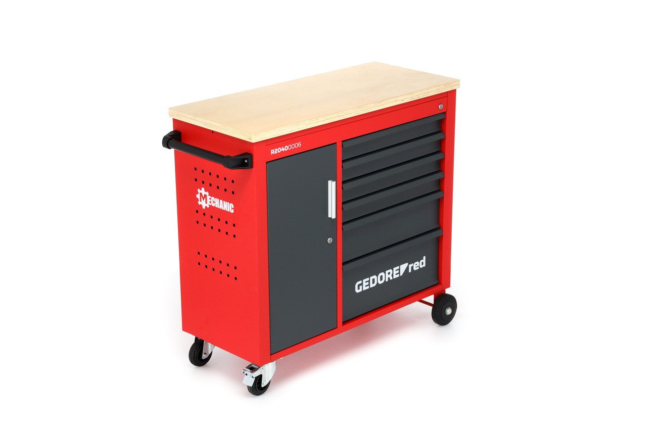 Gedore Red Werkzeugkoffer R20400006 Werkstattwagen MECHANIC PLUS + 6 Schubladen 988x431x935 mm