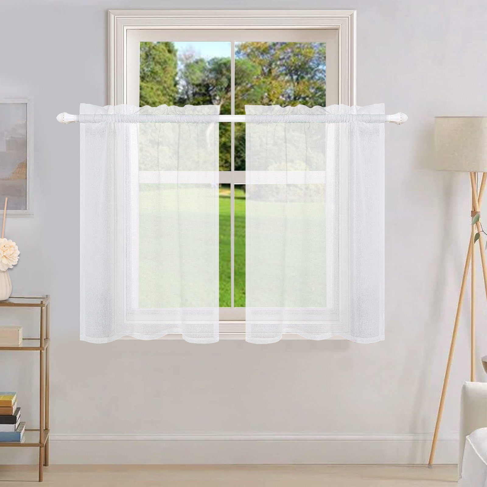 BTTO V&G Scheibengardine Bistrogardine,Transparente Gardinen,Kurzgardine mi günstig online kaufen